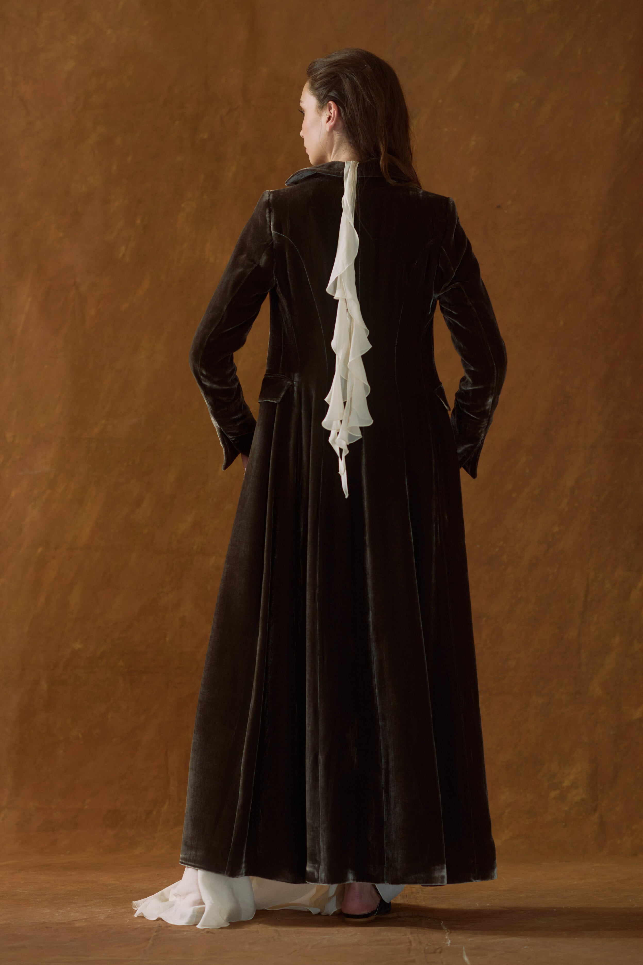 Silk Velvet Classic Coat - Rock