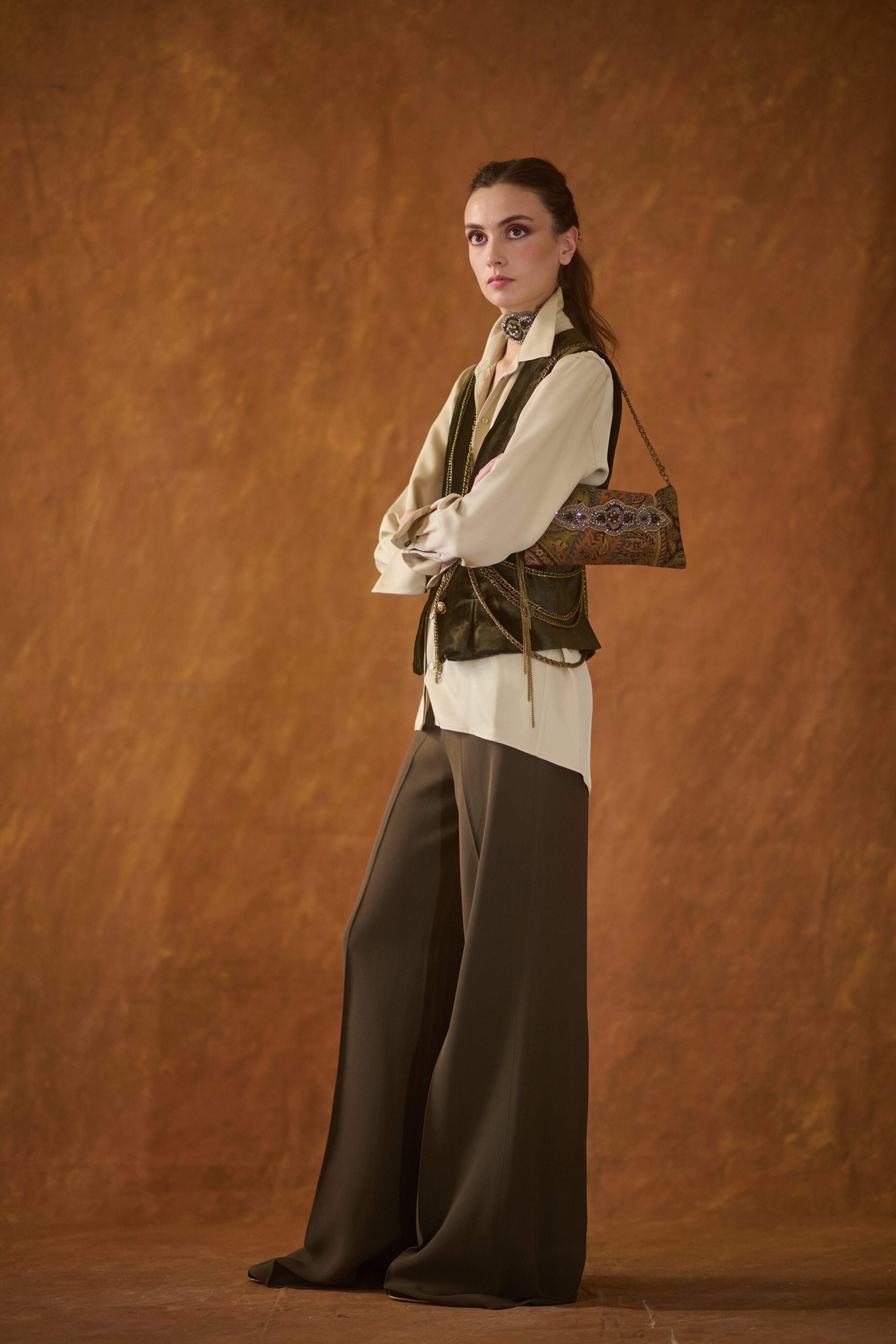 Sharkskin Rania Shirt Beige