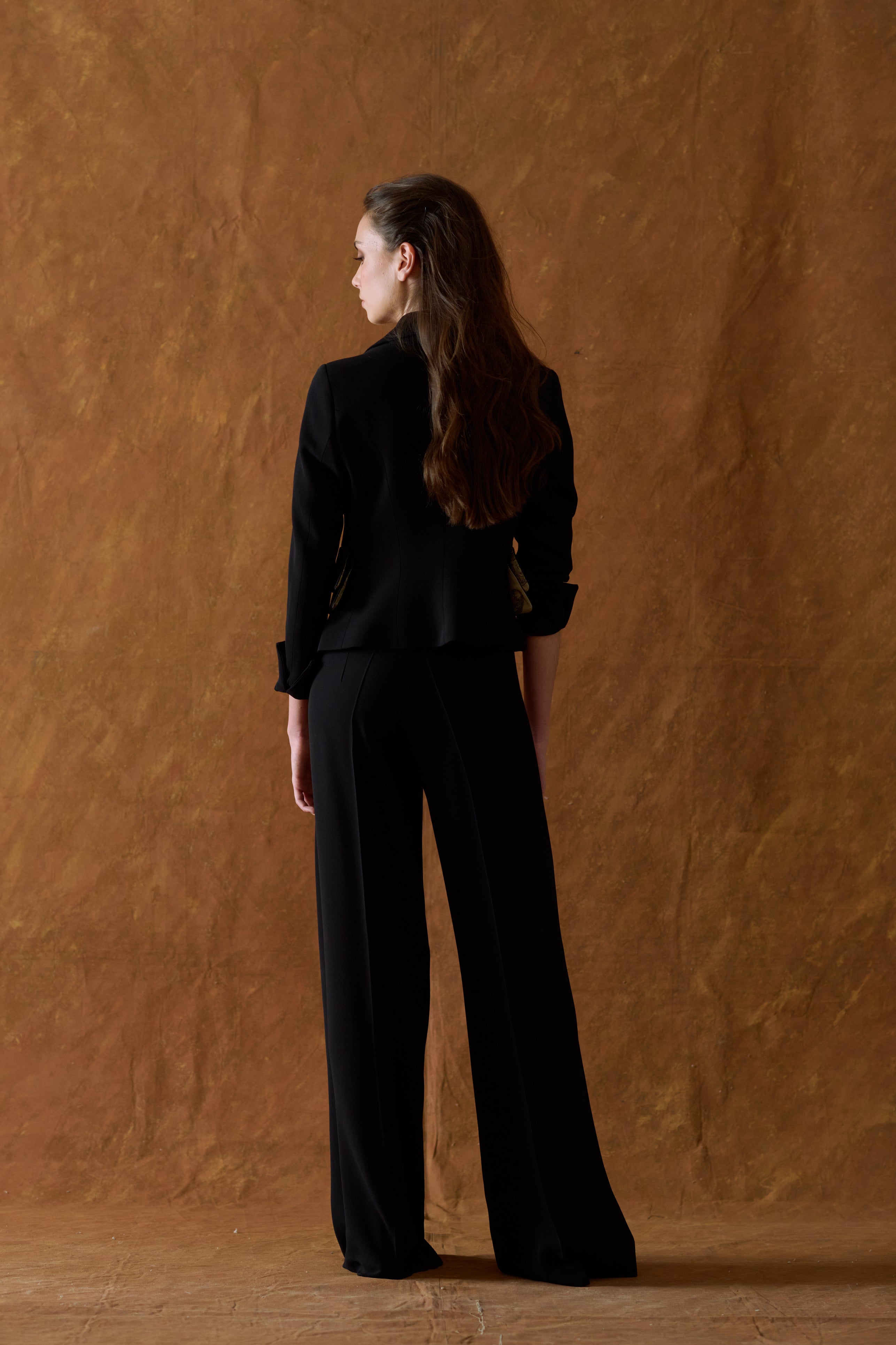 Crepe Maxi Pants - Black
