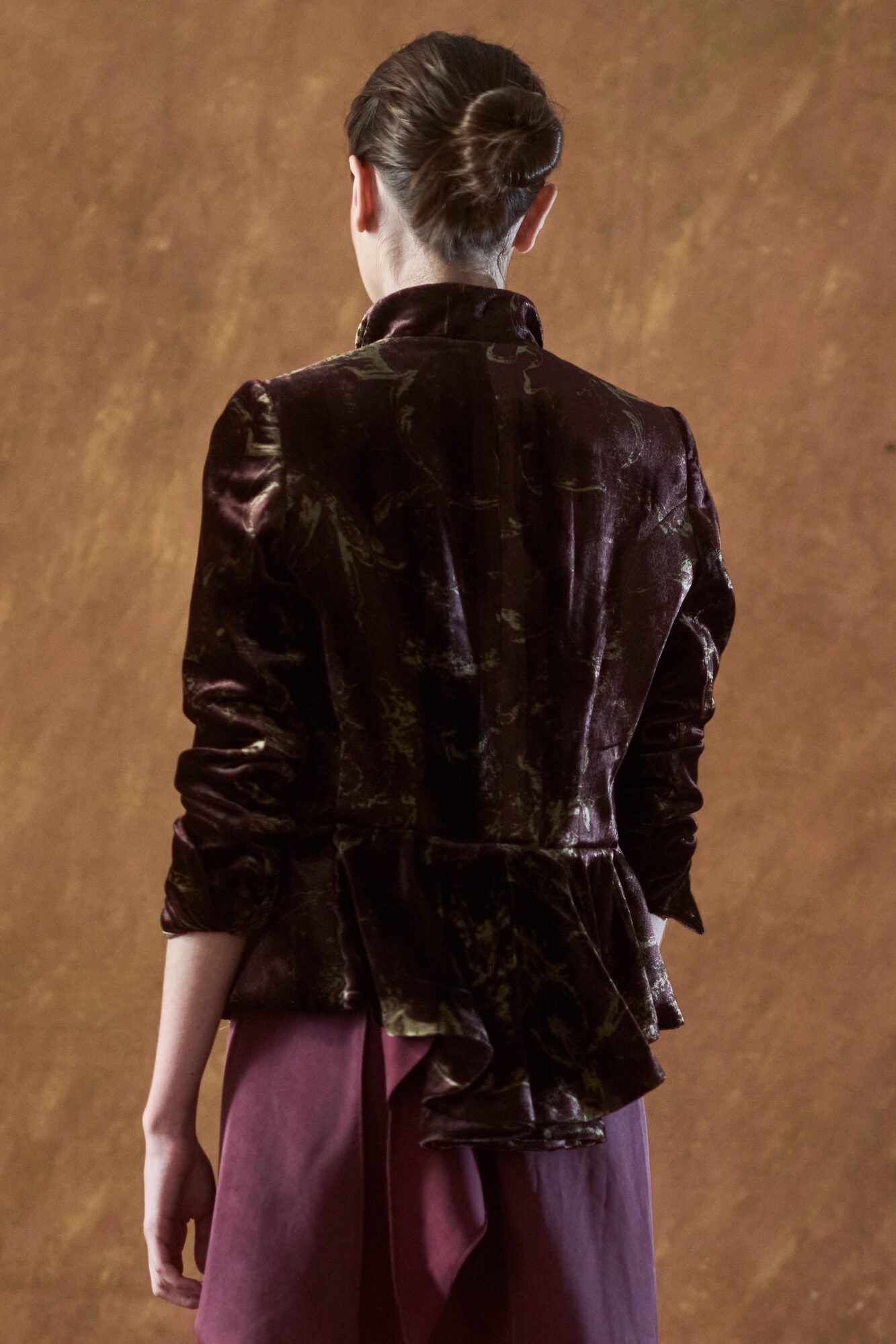 Silk Velvet Siena Jacket - Print Grape