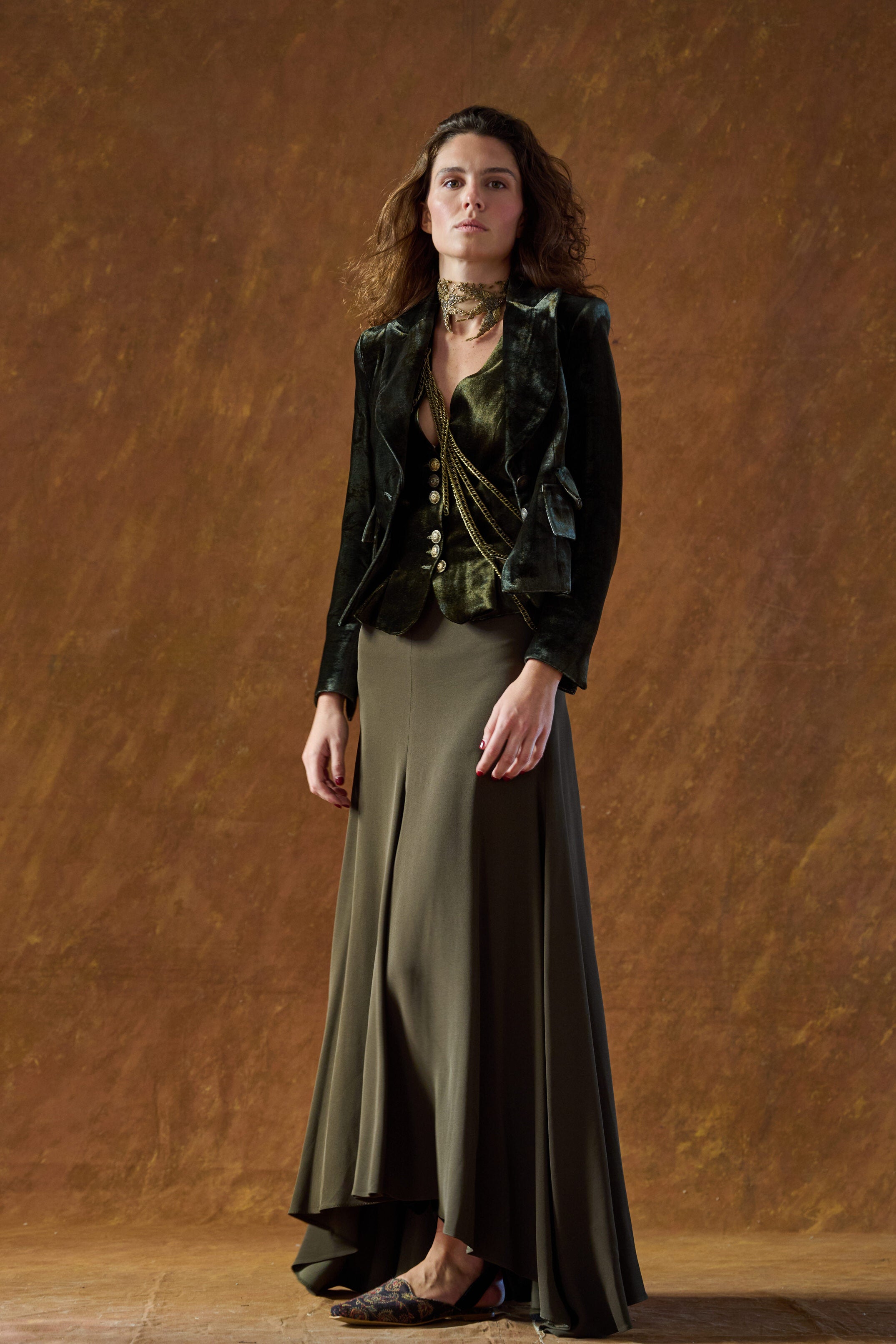 Silk Velvet Jazz Jacket - Print Rock