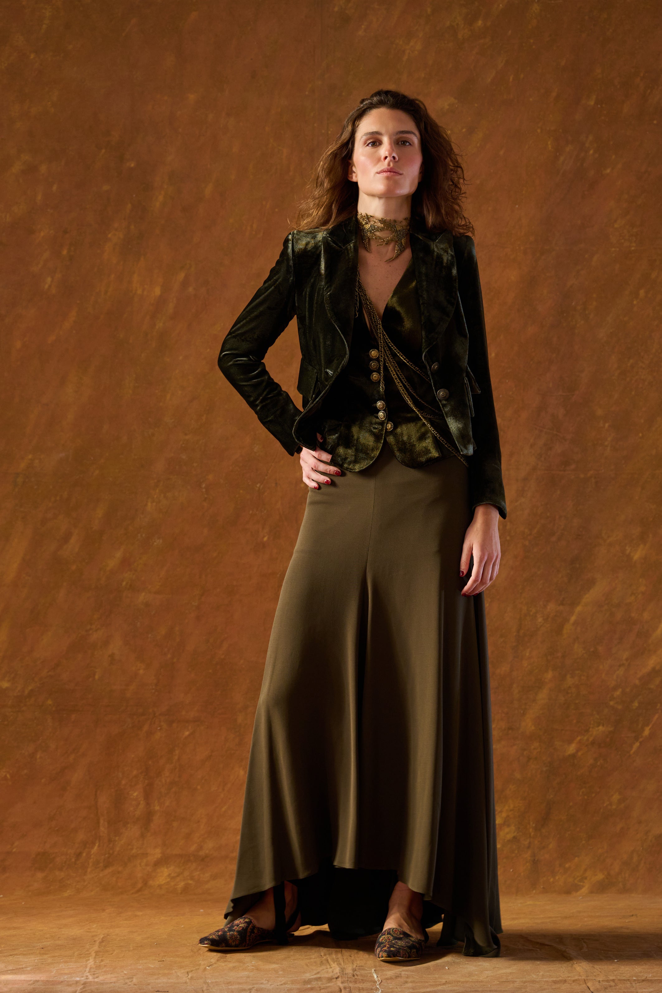 Silk Velvet Jazz Jacket - Print Rock