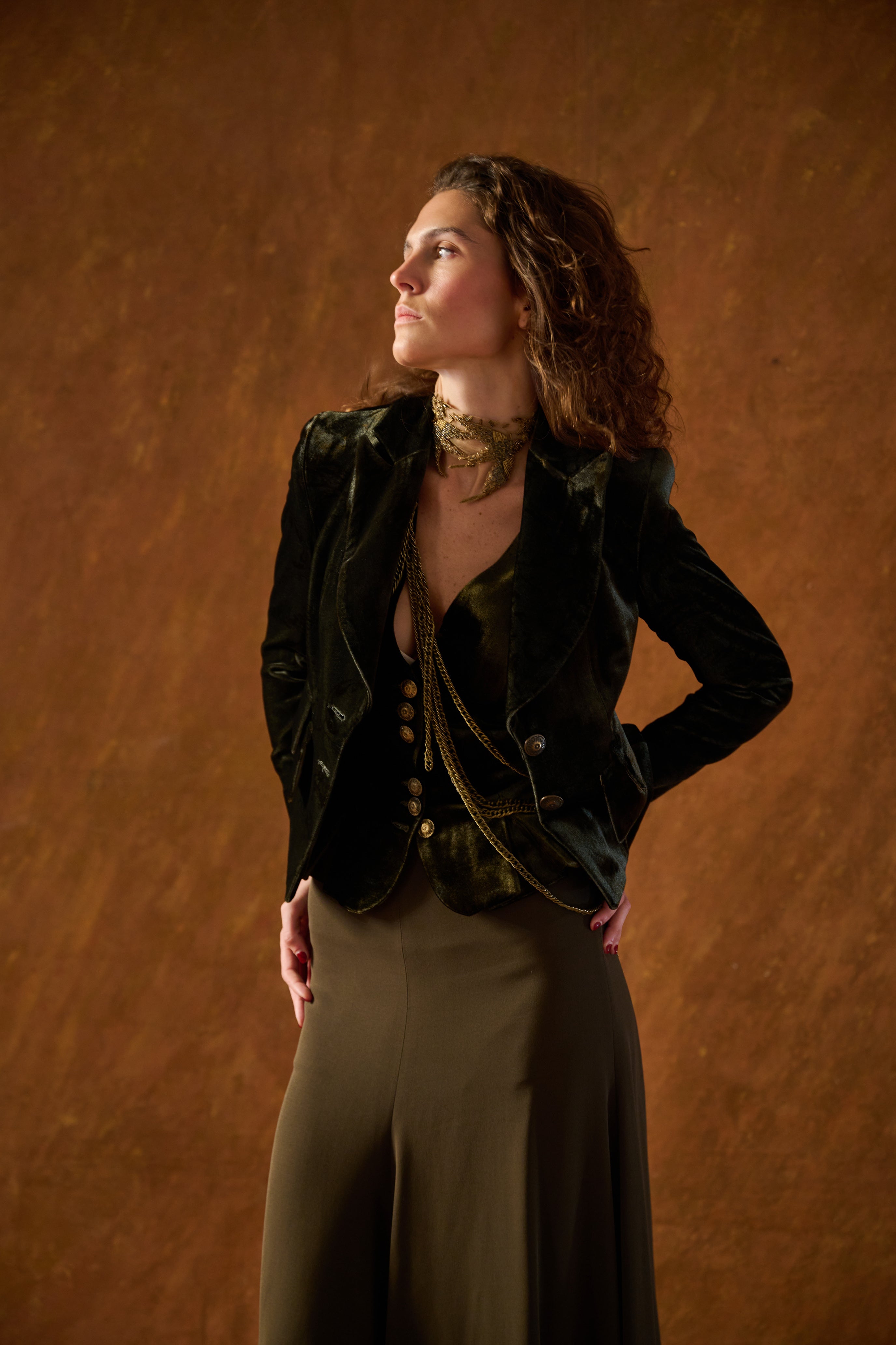 Silk Velvet Jazz Jacket - Print Rock