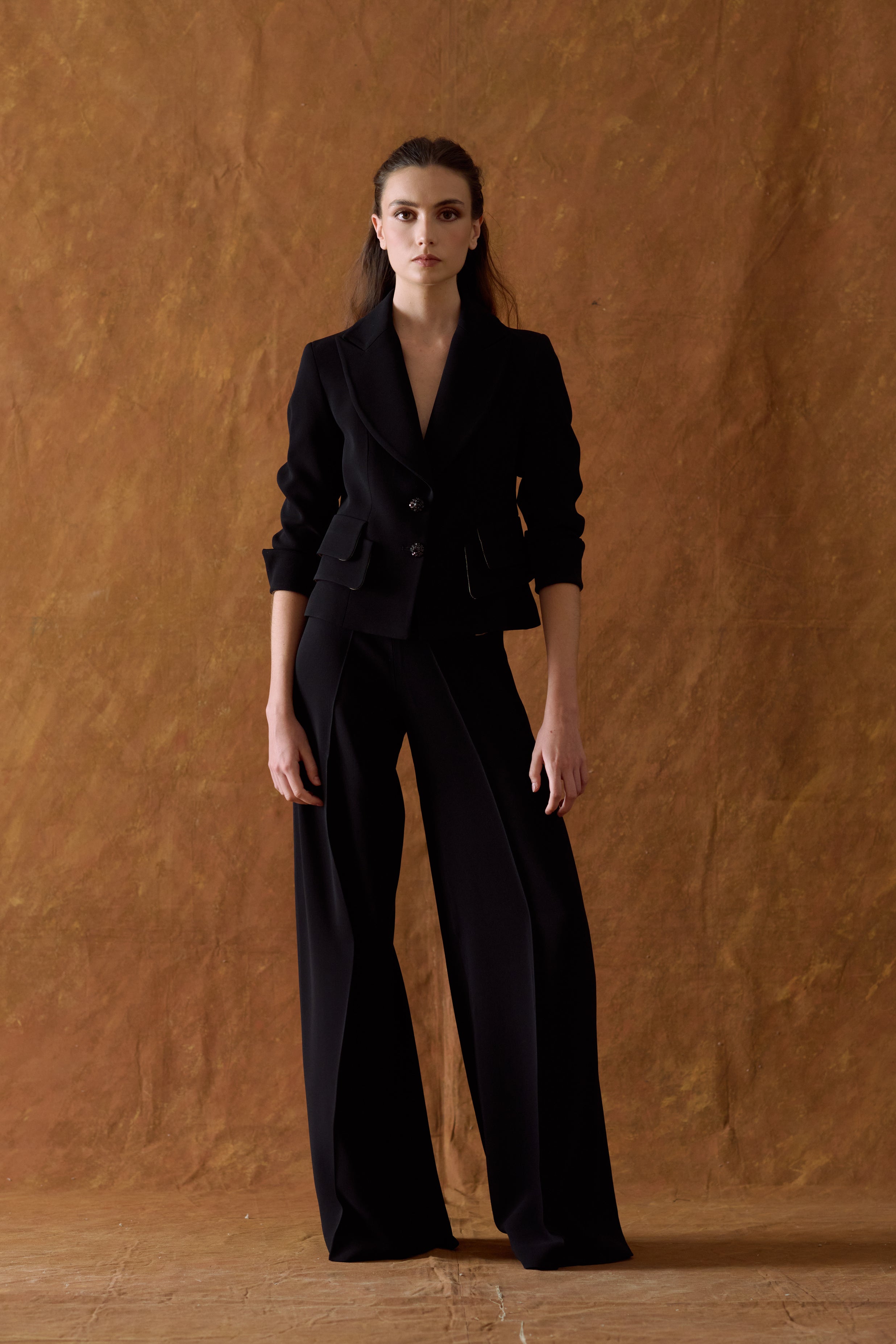 Crepe Maxi Pants - Black