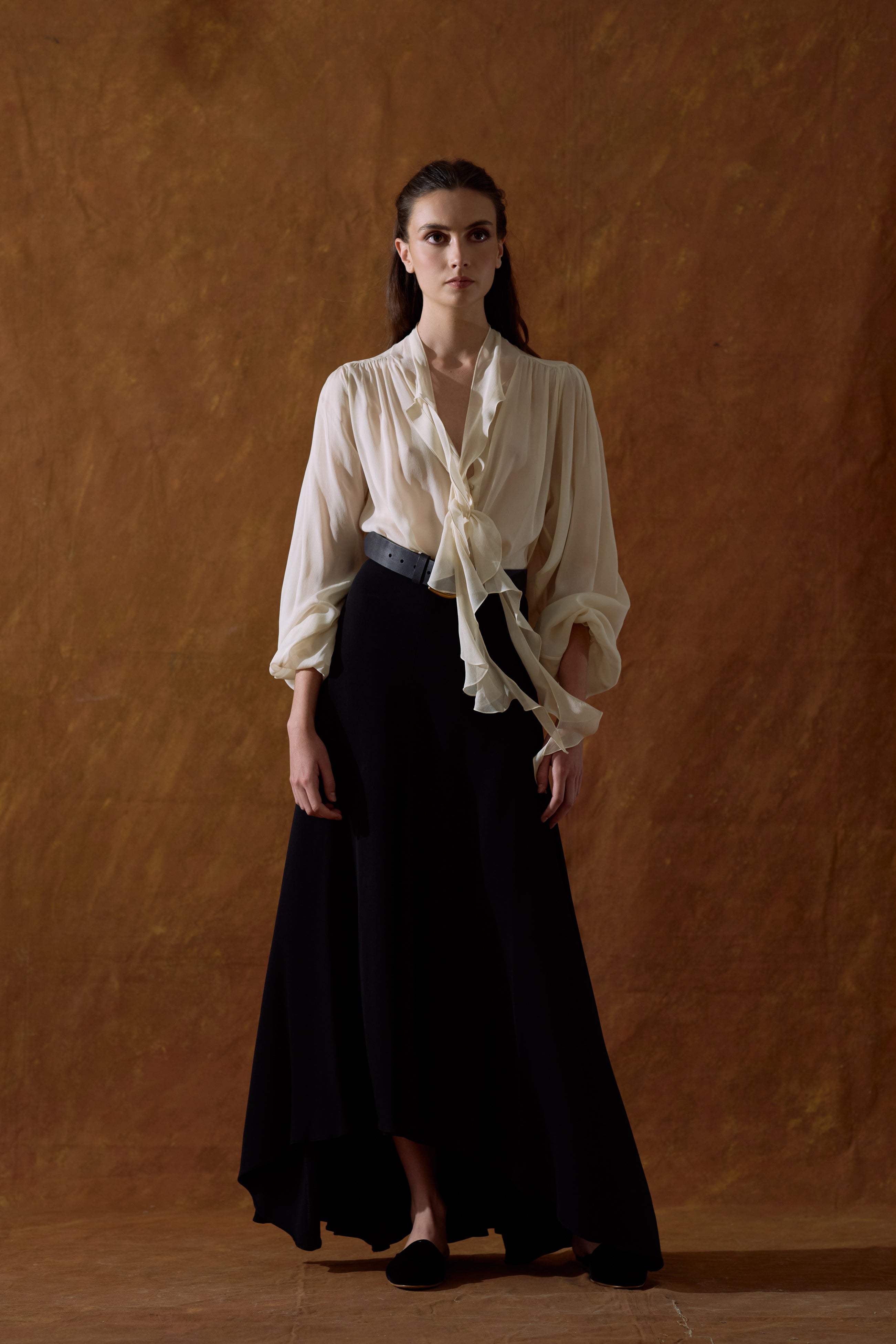 Crepe Bolero Skirt - Black