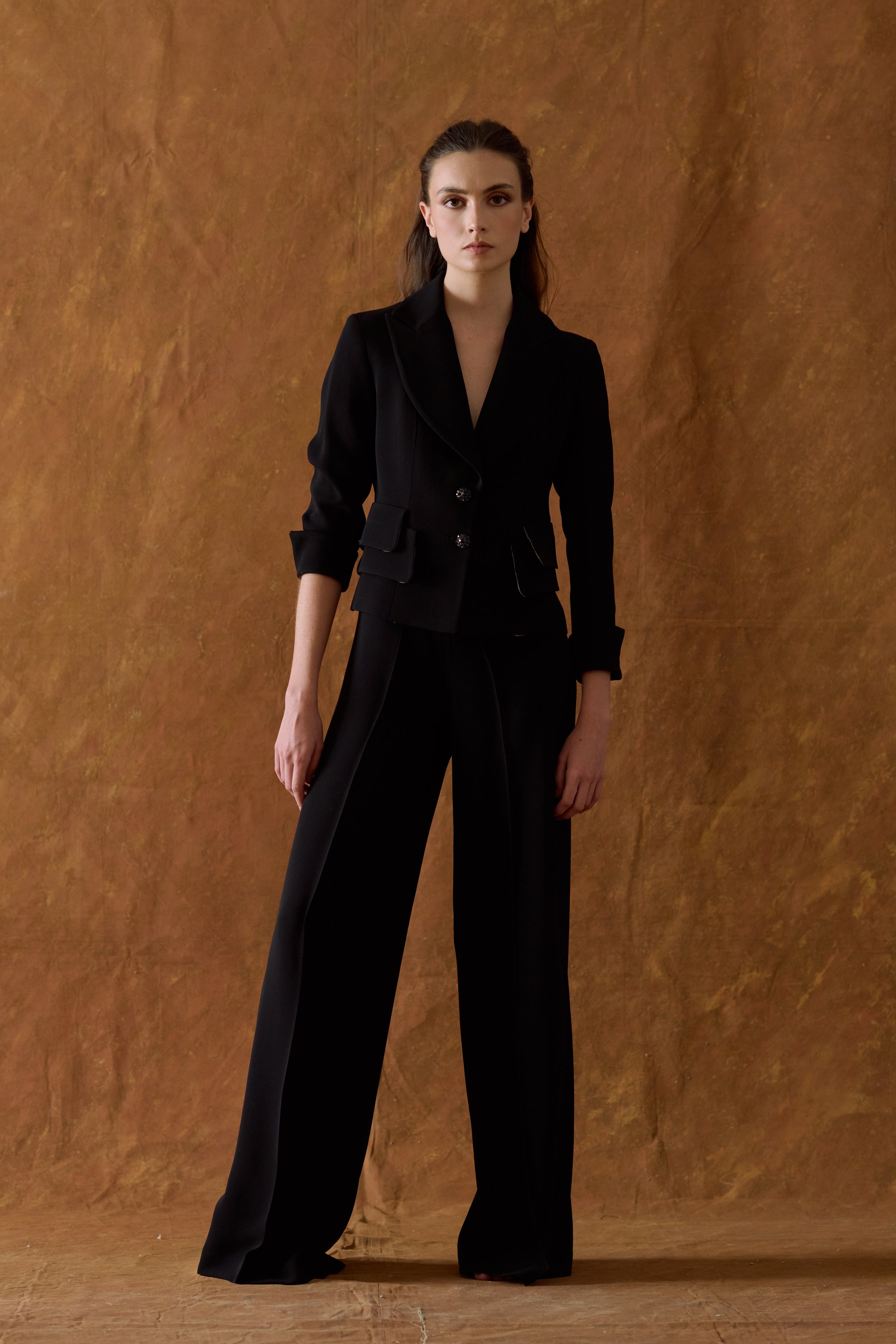 Crepe Maxi Pants - Black