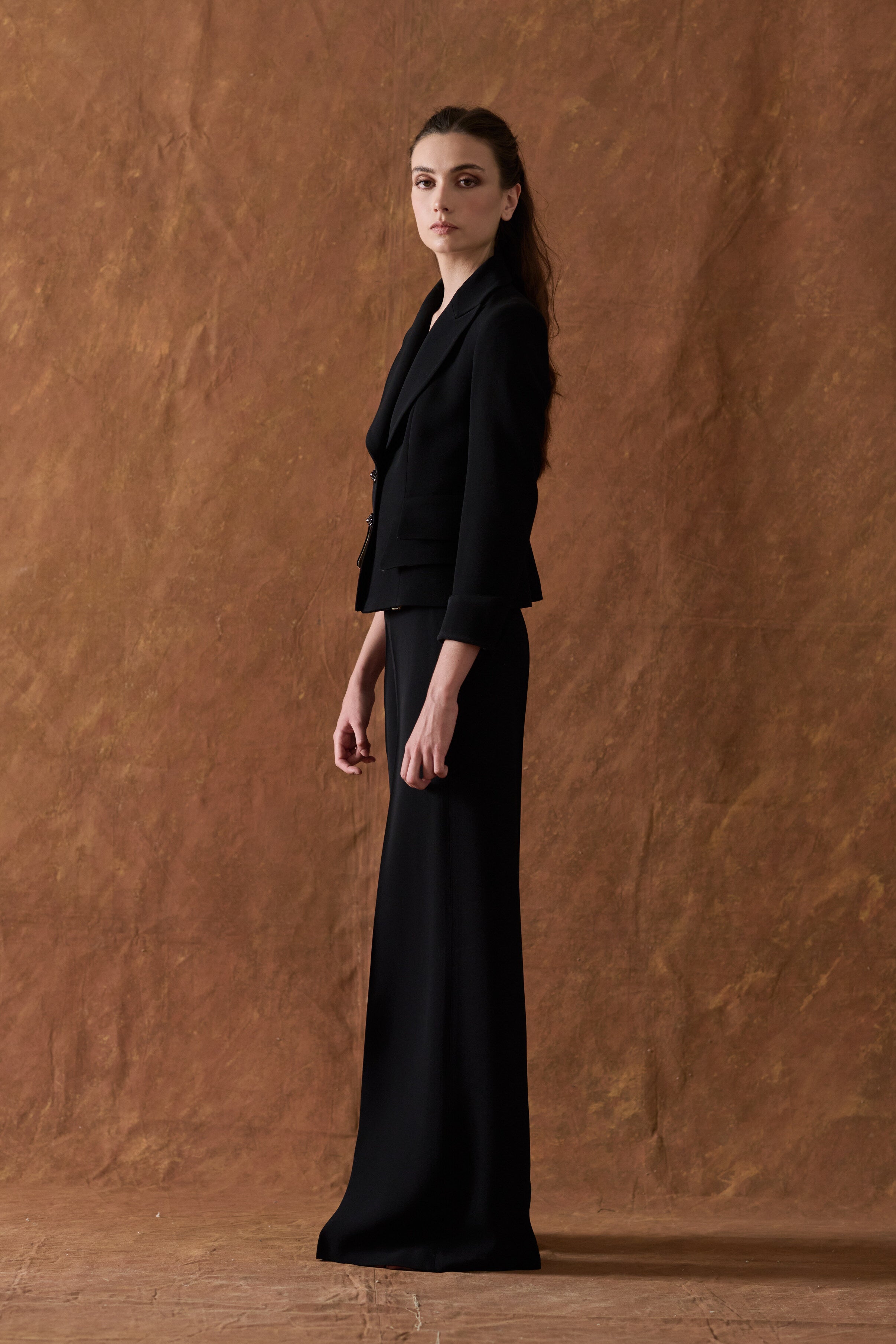 Crepe Maxi Pants - Black
