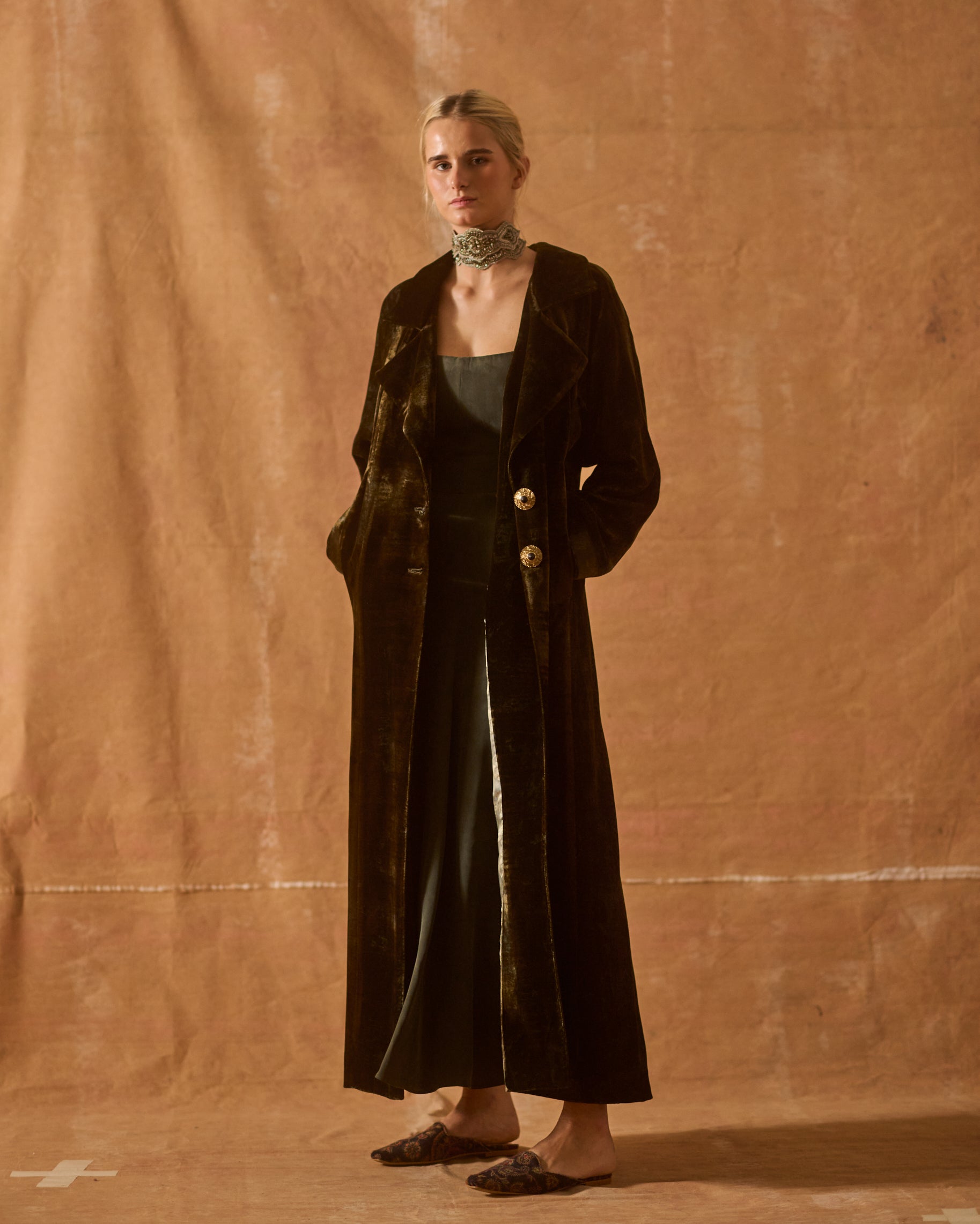 Silk Velvet Biella Coat