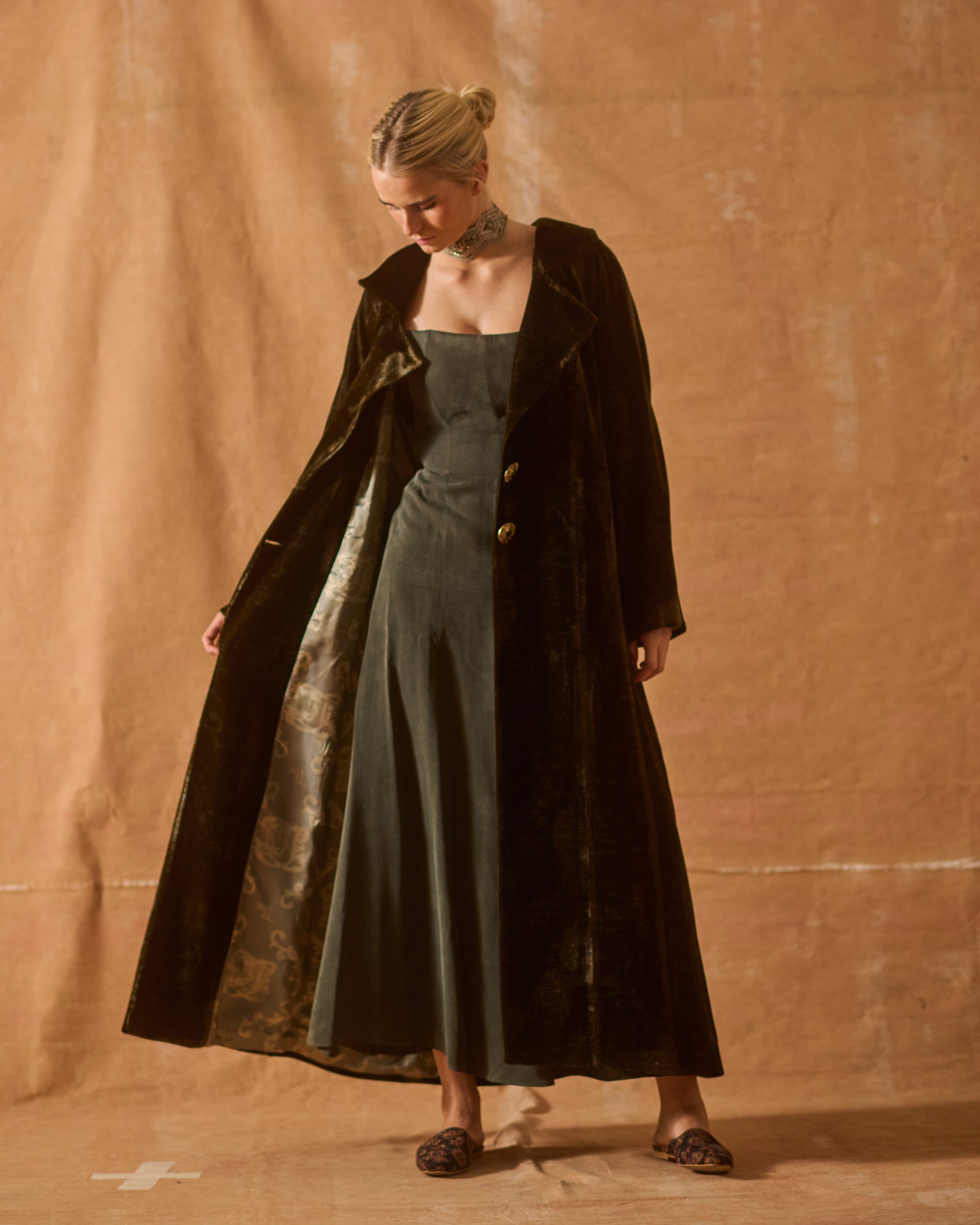 Silk Velvet Biella Coat