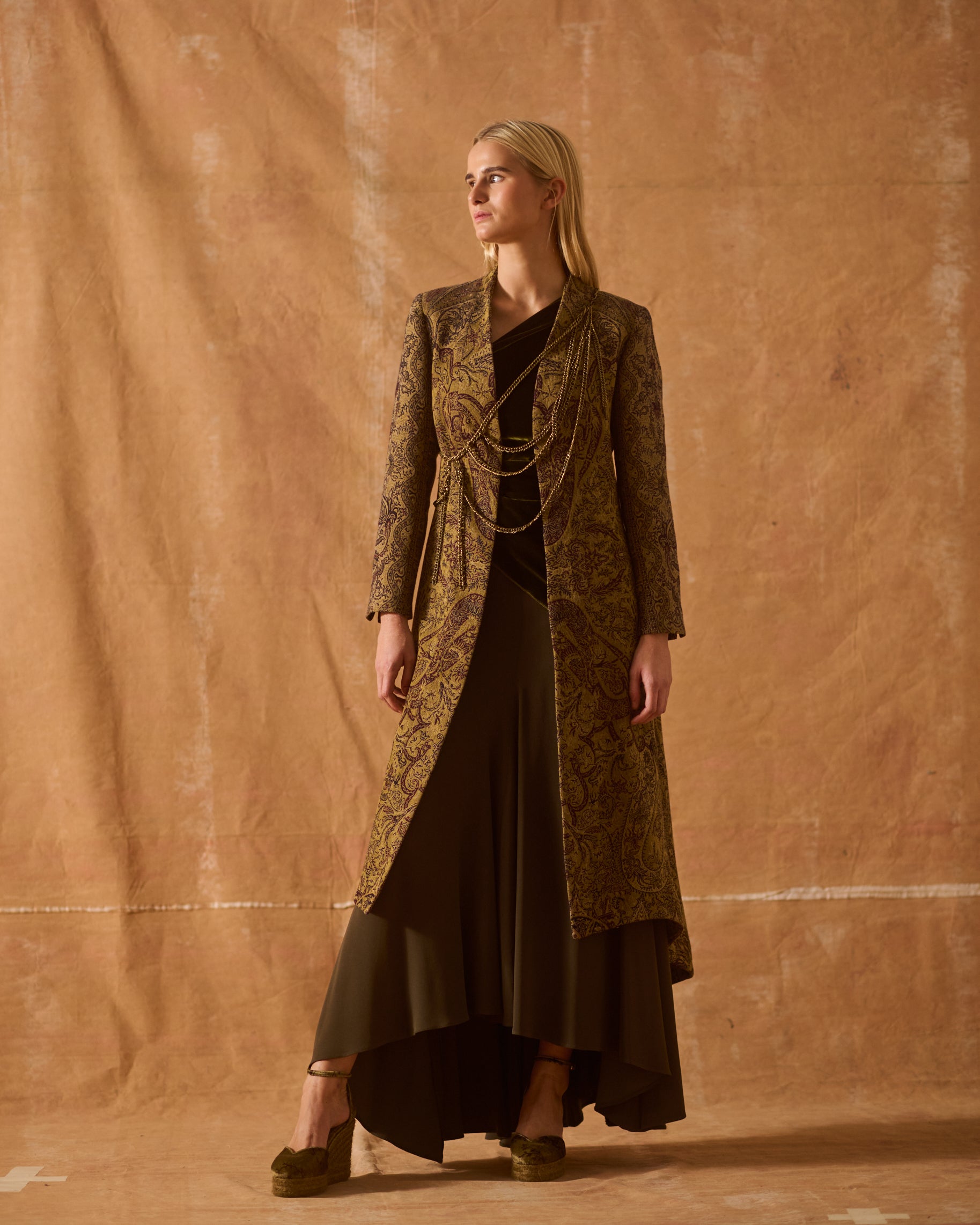 Jacquard Ginebra Coat - Wheat