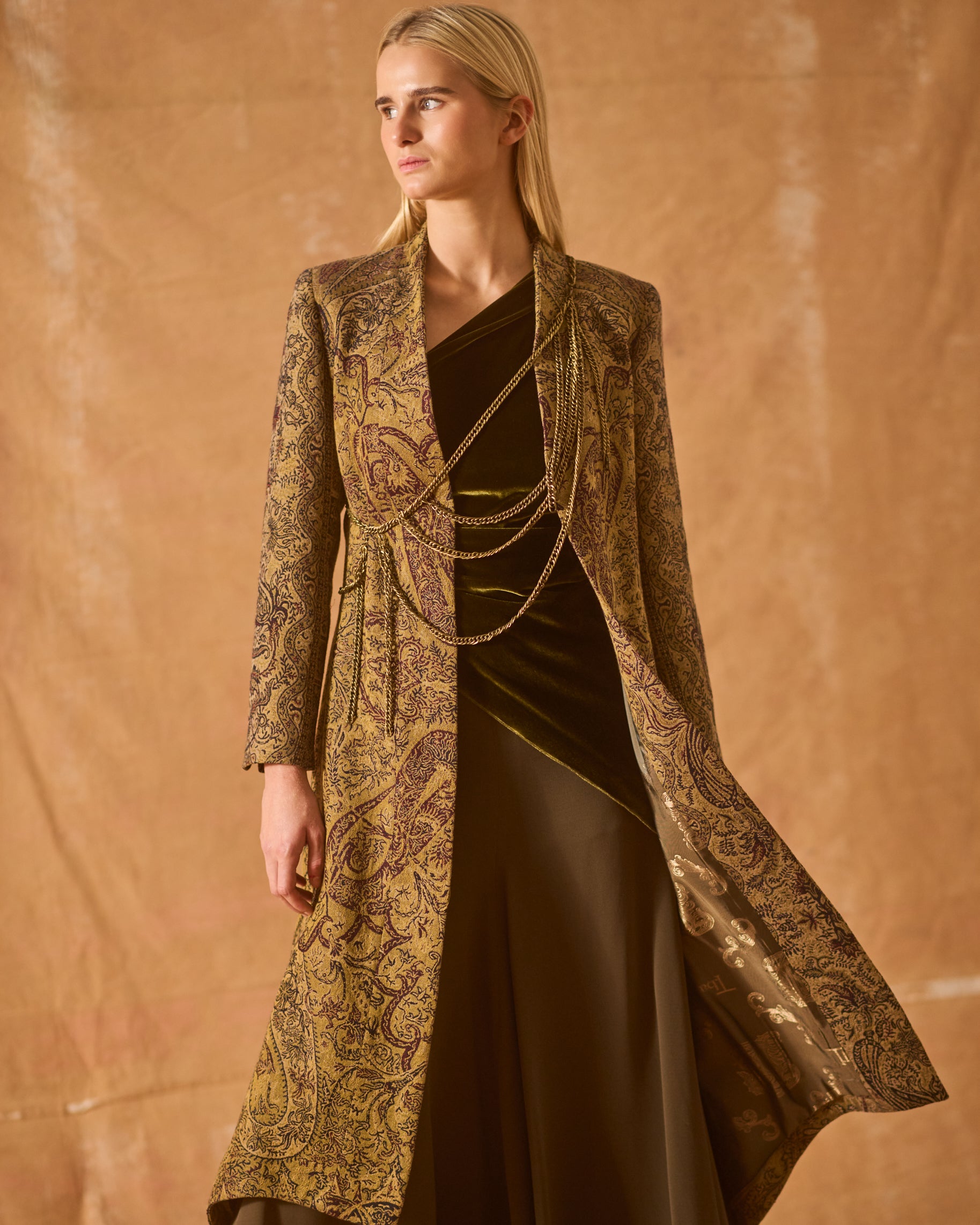 Jacquard Ginebra Coat - Wheat