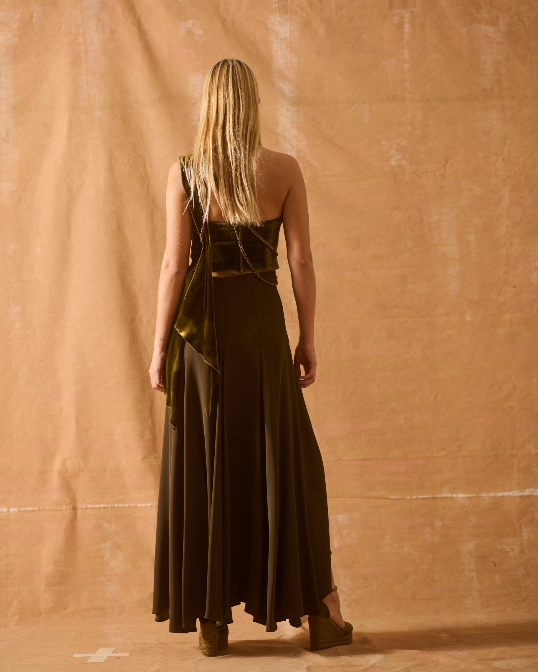 Crepe Bolero Skirt - Hunting Green