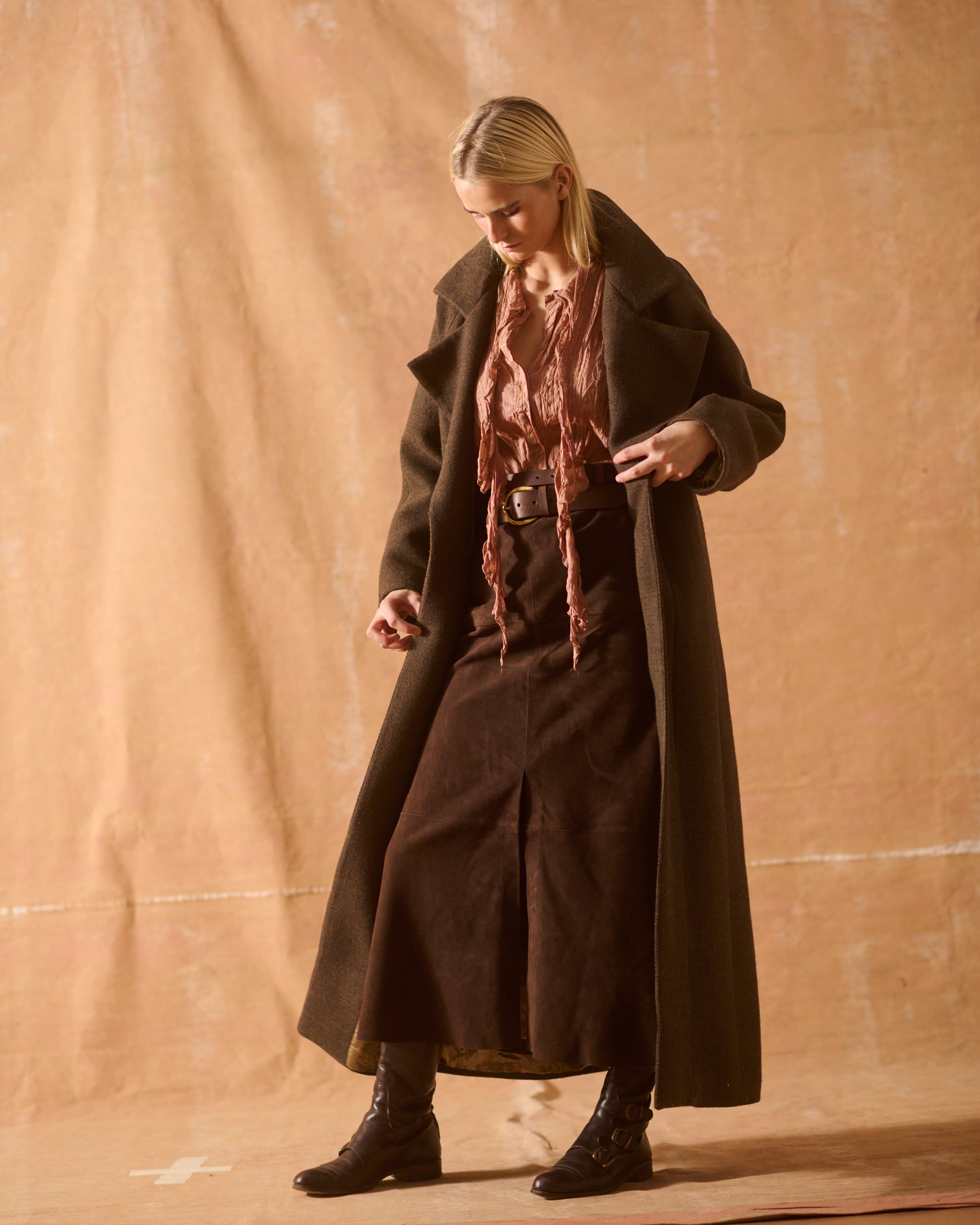 Biella Coat in "Jerez Knit" Wool - Truffle