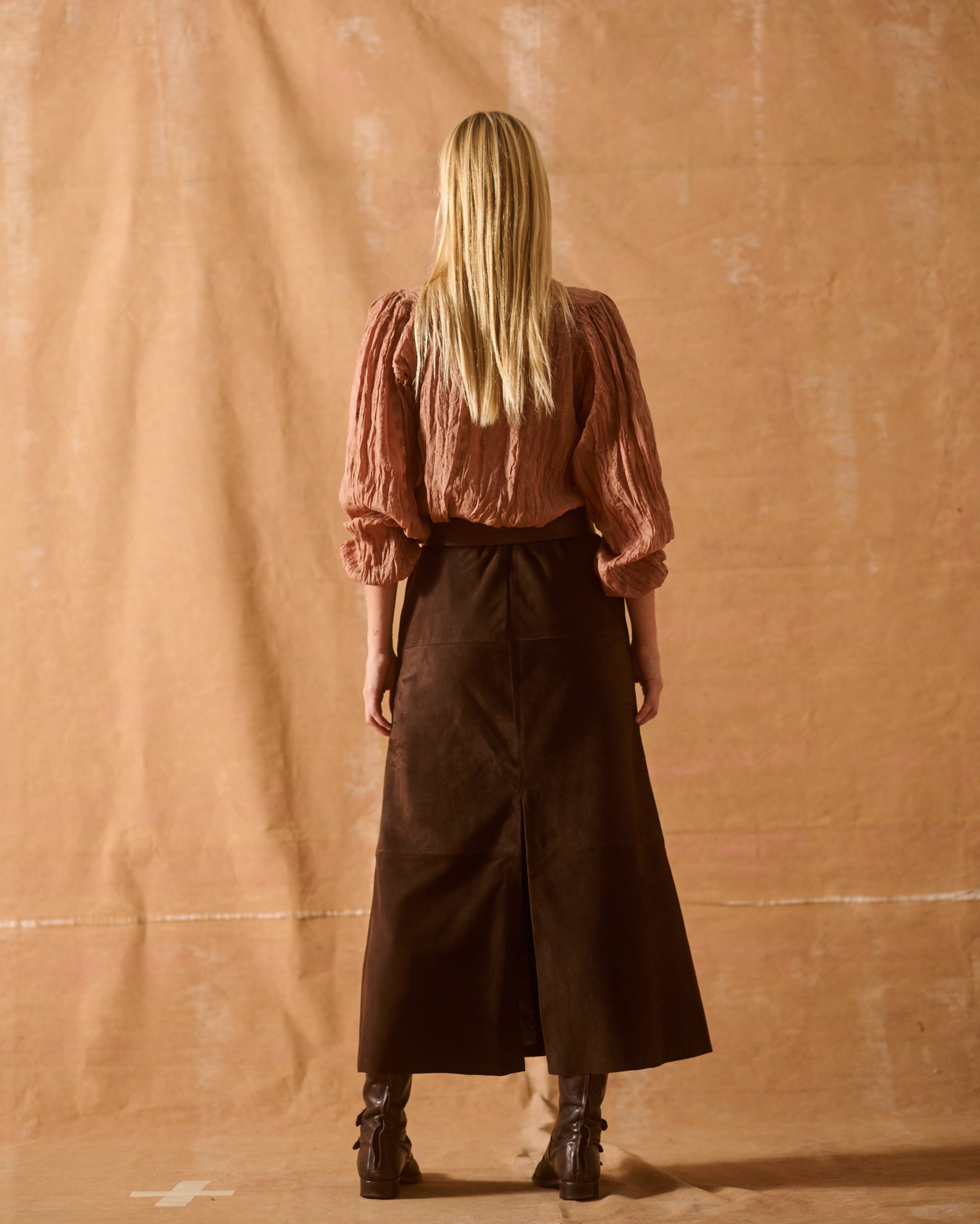 Suede Gypsy Skirt - Truffle