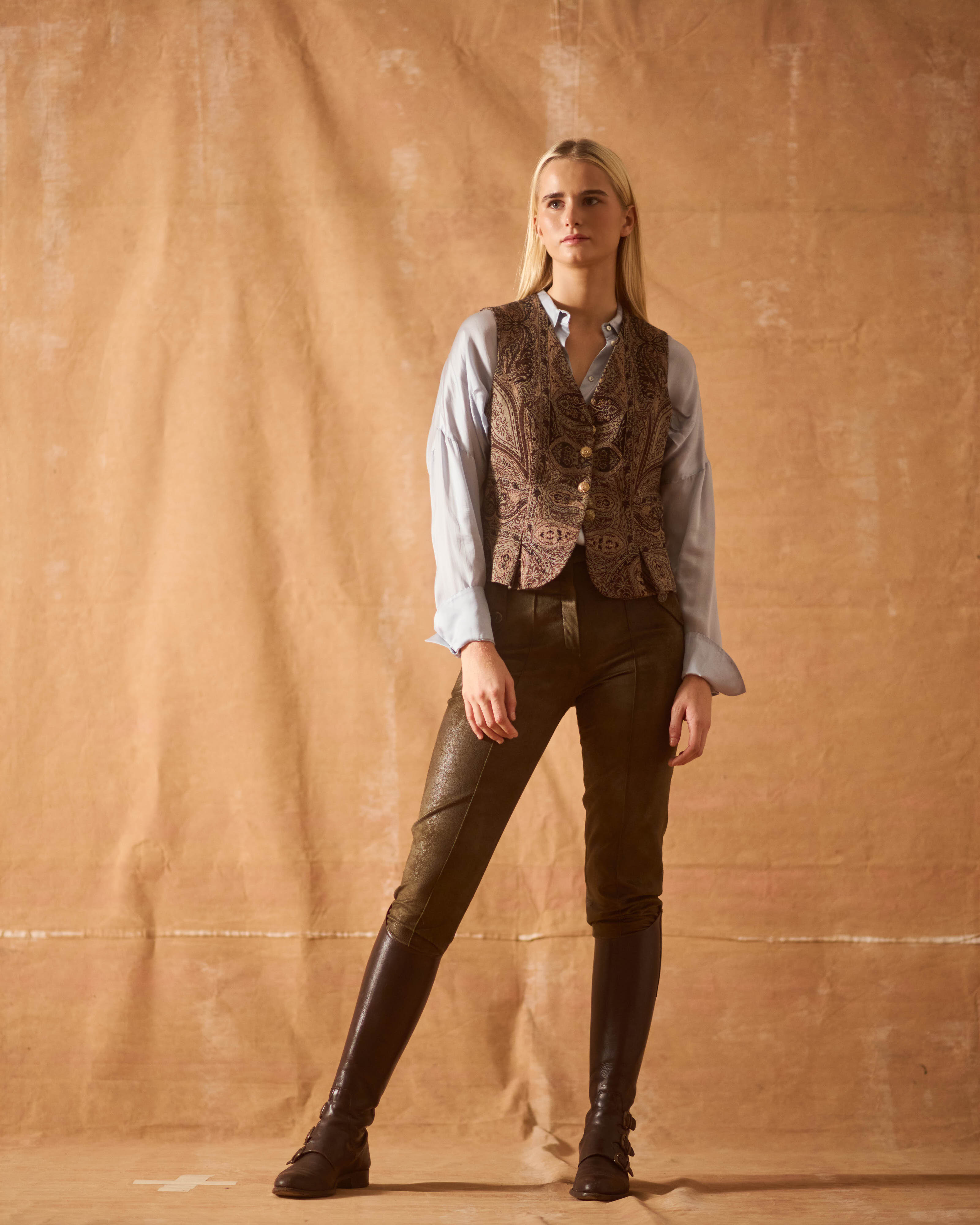 Jacquard Pleats Waistcoat