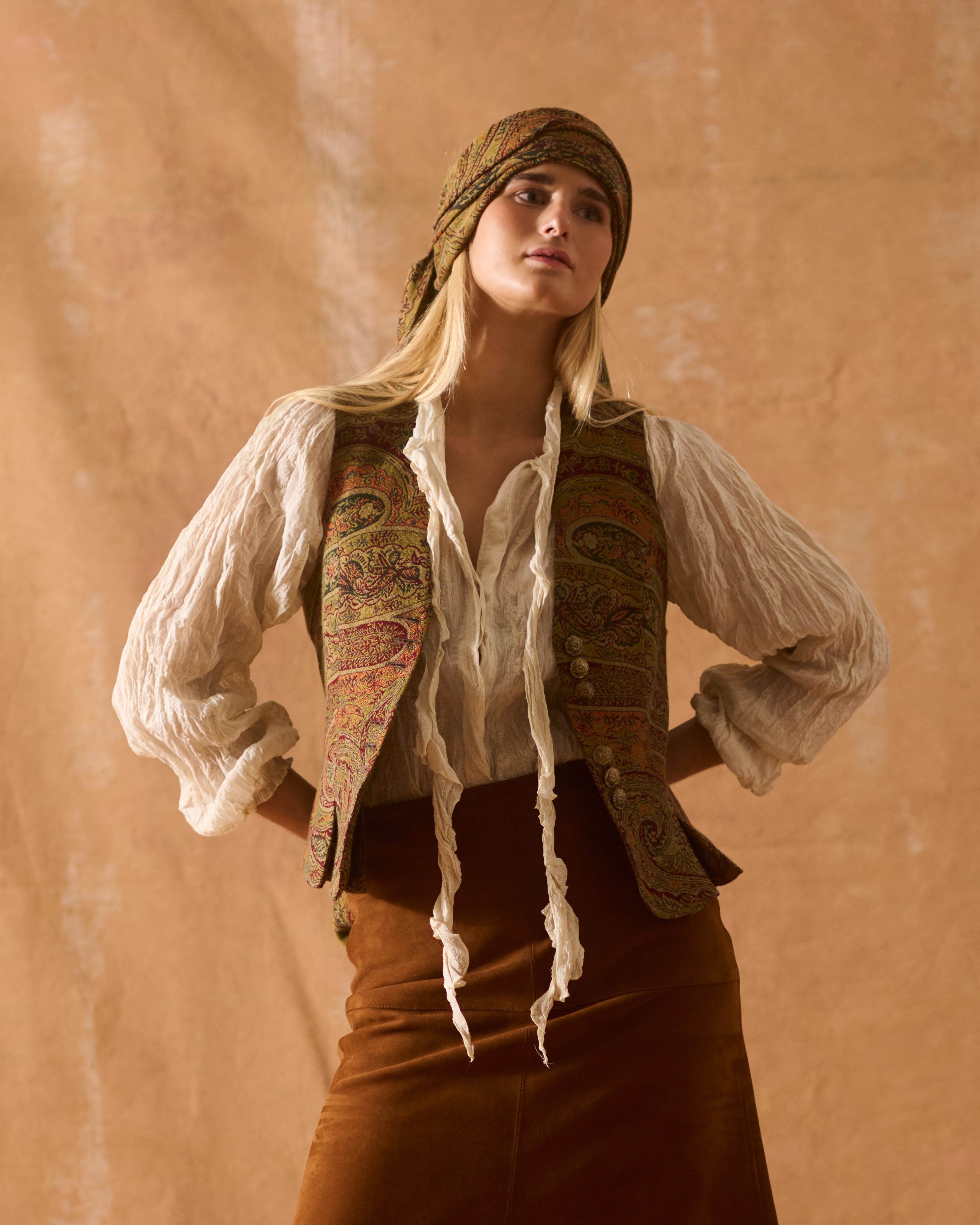 Jacquard Pleats Waistcoat