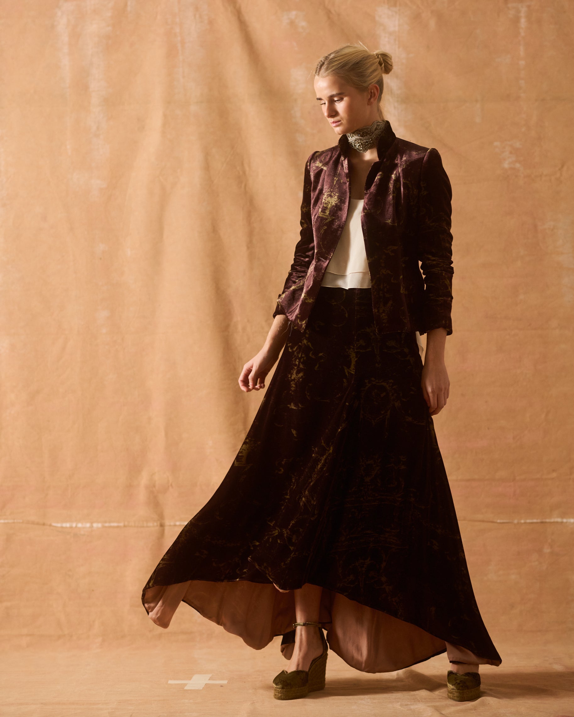 Silk Velvet Biella Skirt