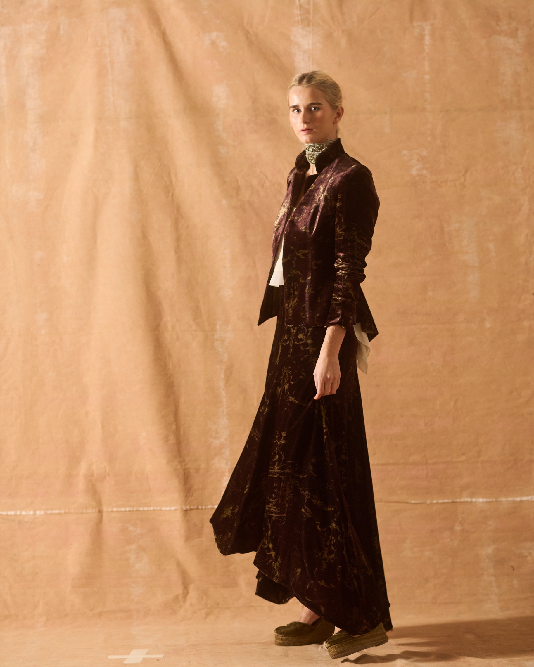 Silk Velvet Biella Skirt