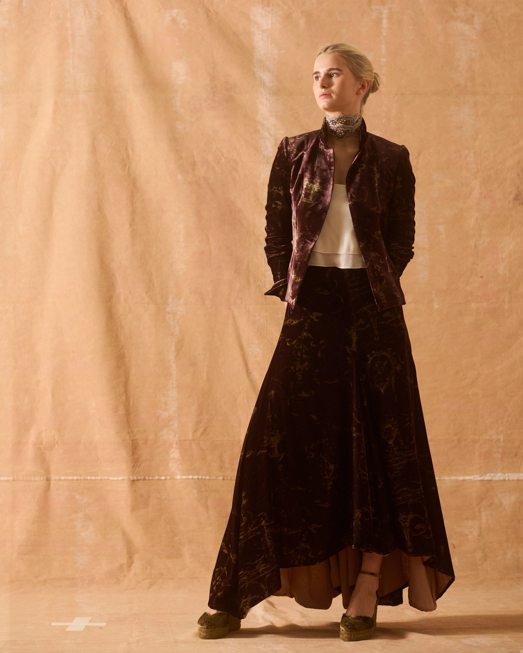 Silk Velvet Biella Skirt