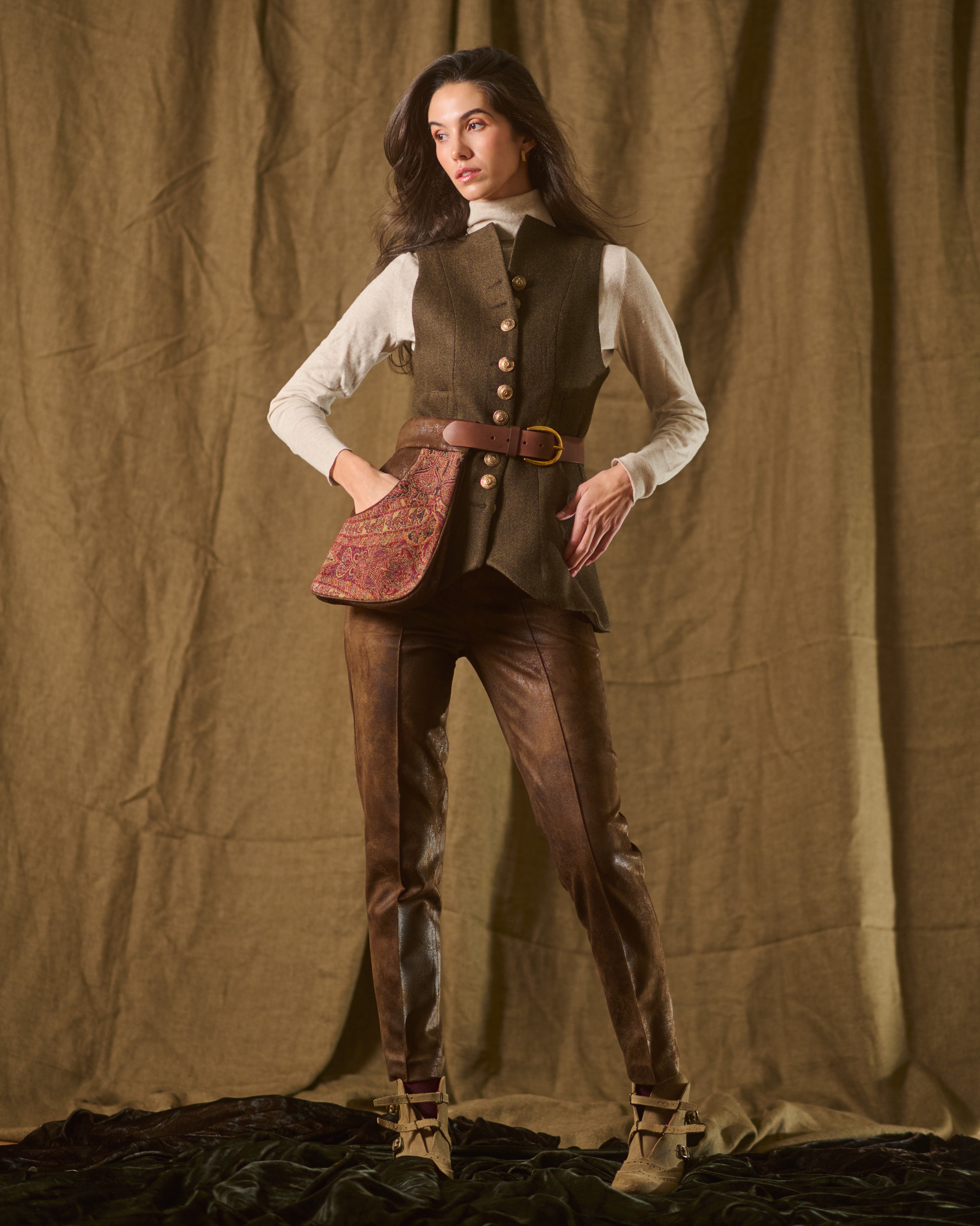 Baltea Vest in "Jerez" Wool - Truffle