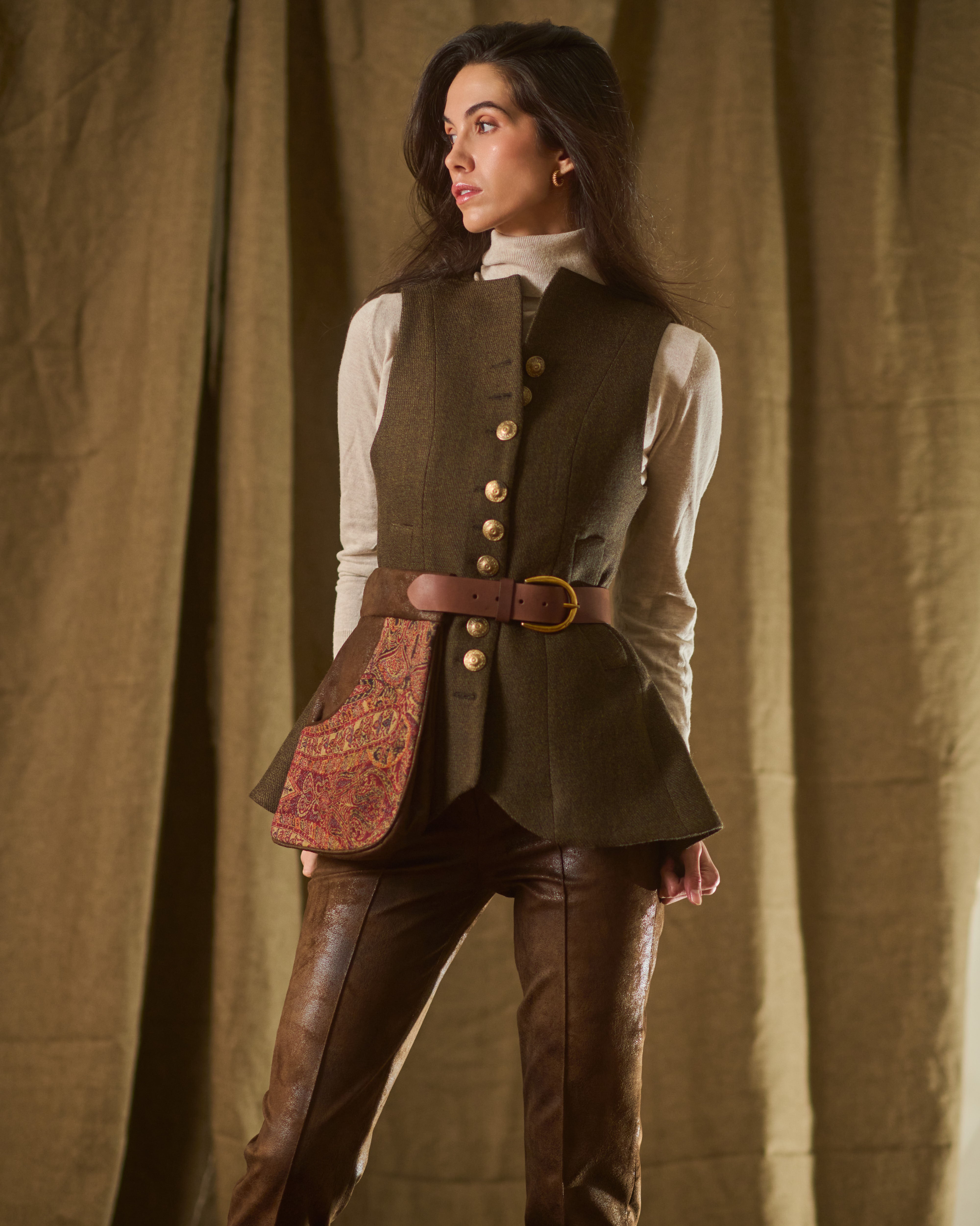 Baltea Vest in "Jerez" Wool - Truffle