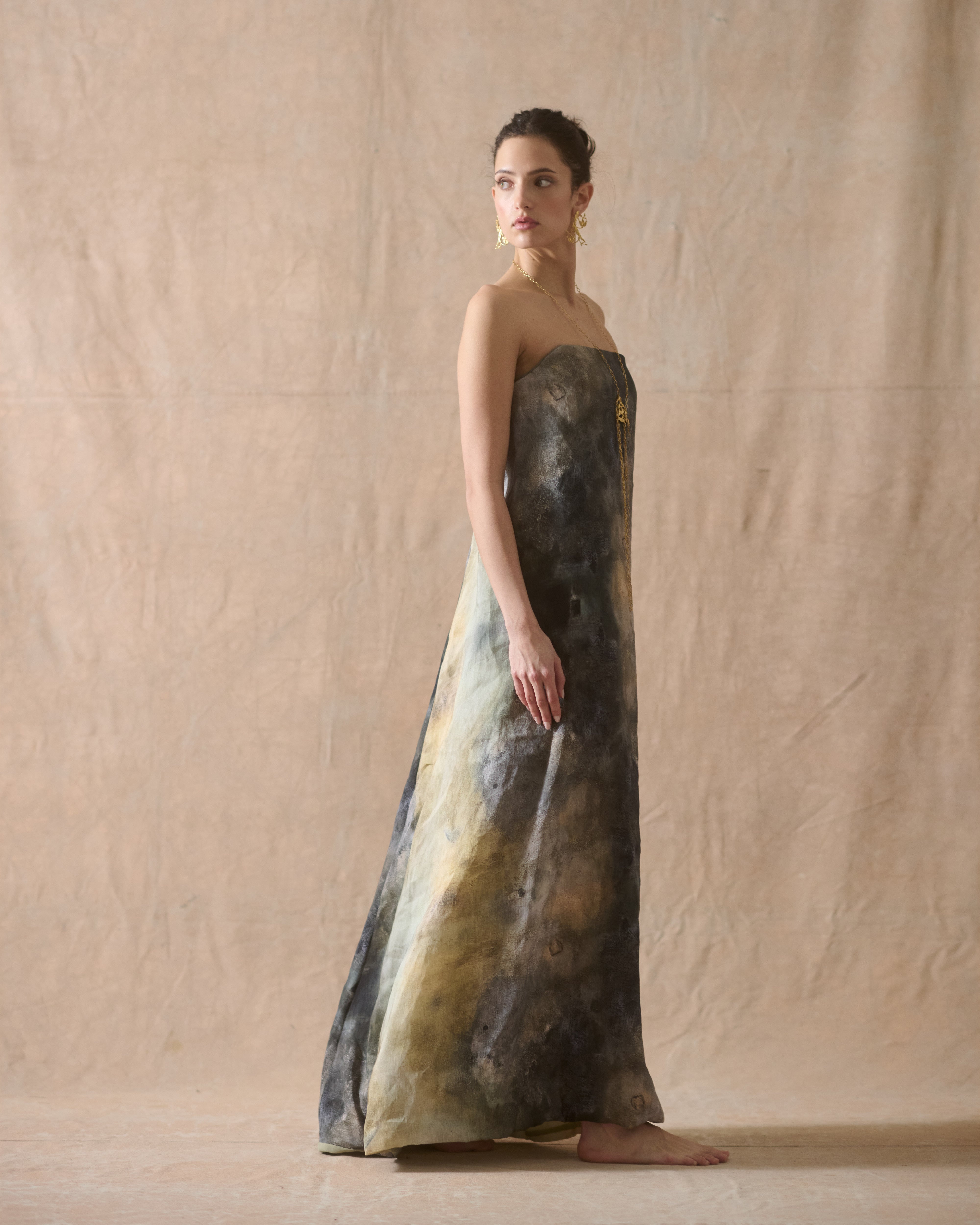 Rustic Silk Noor Dress - Wild Sea