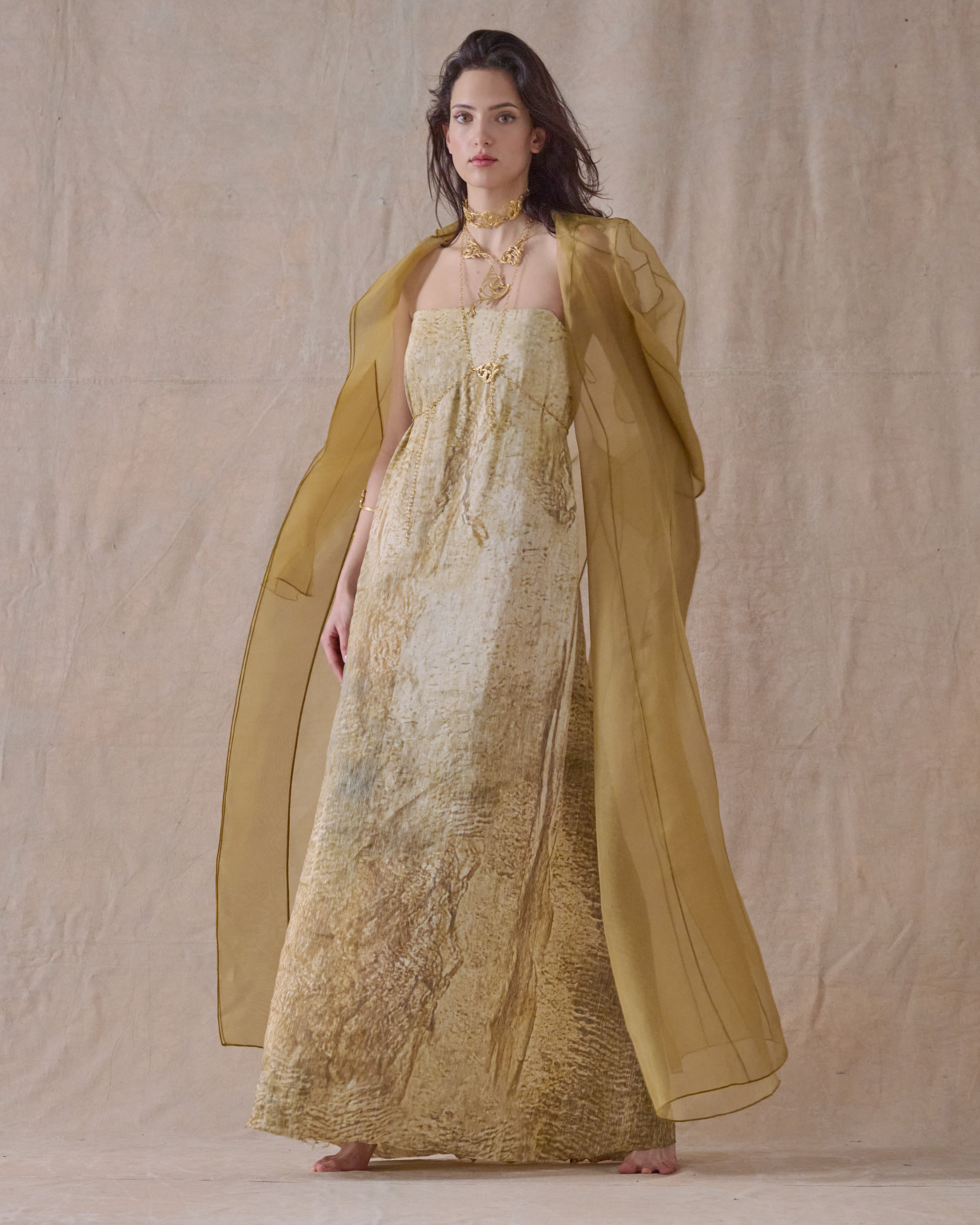 Rustic Silk Noor Dress - Desert