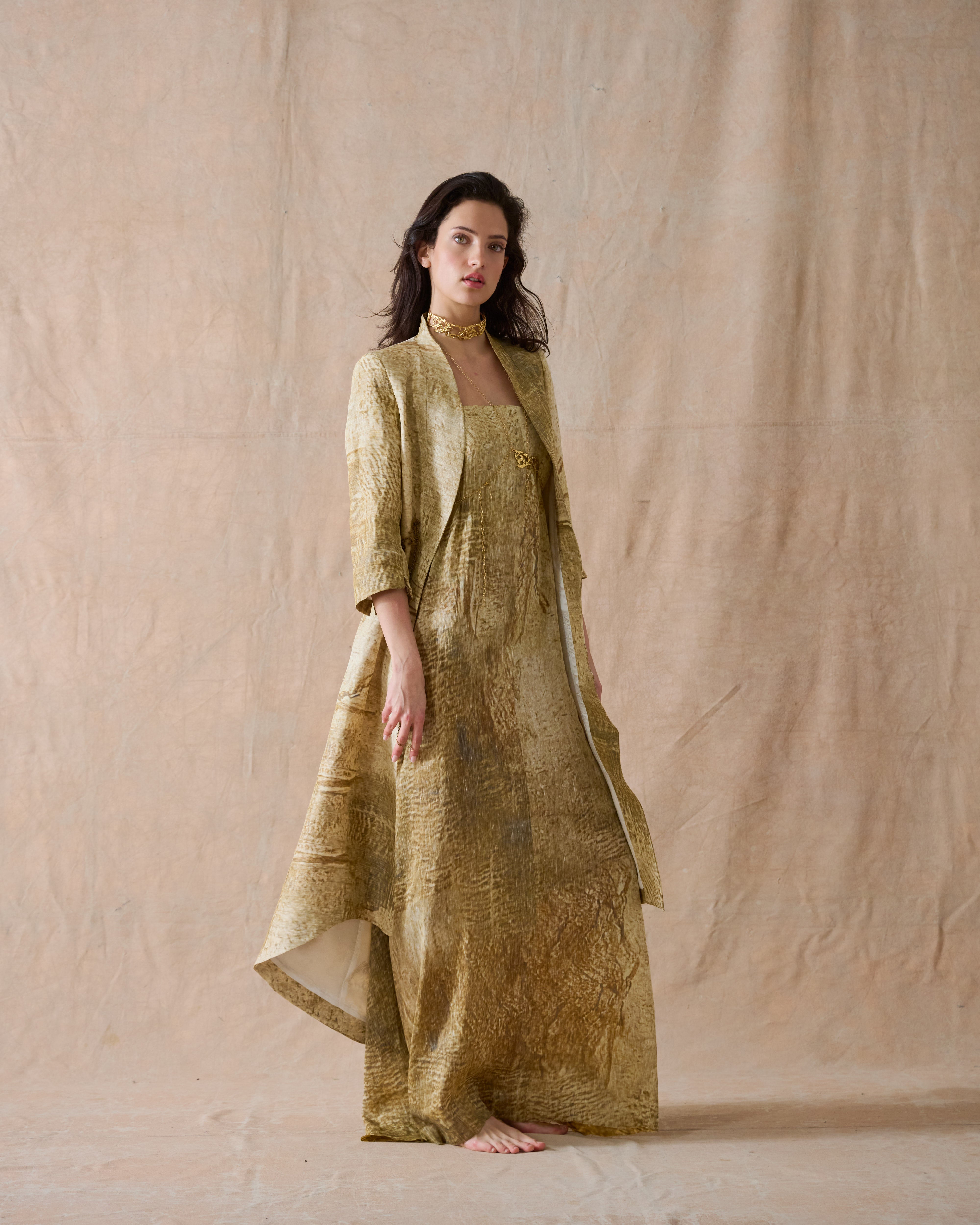 Rustic Silk Noor Dress - Desert