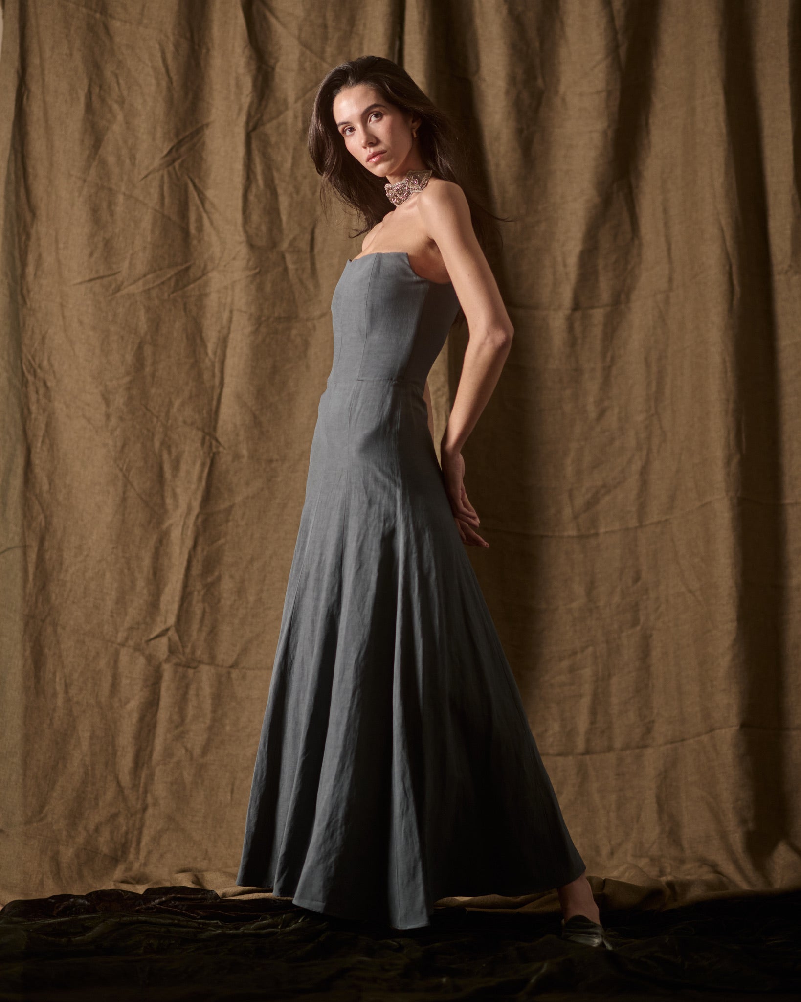 Powin Baltea Dress - Lead Sea