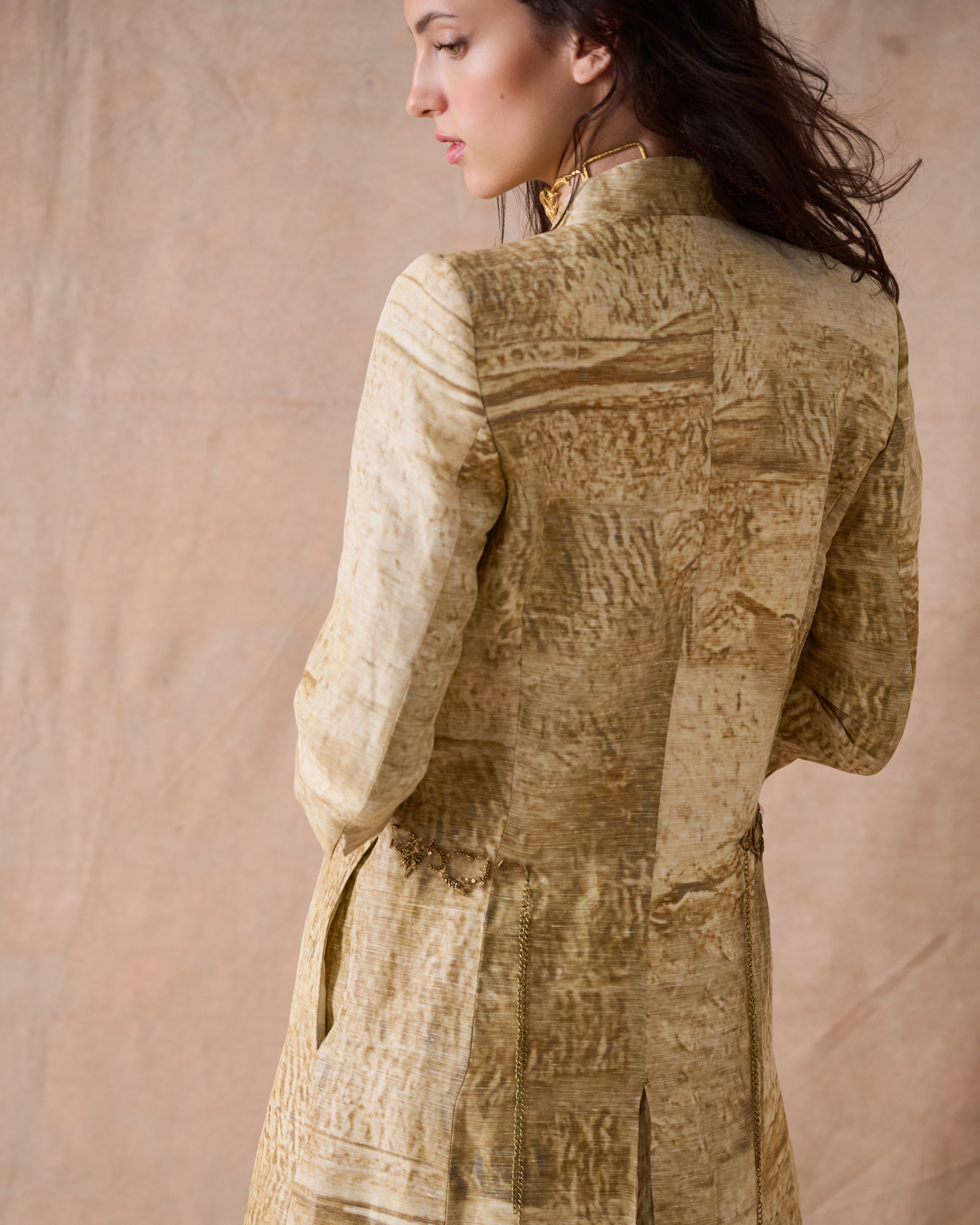 Abrigo Ginebra Birdie de seda rústica - Desert