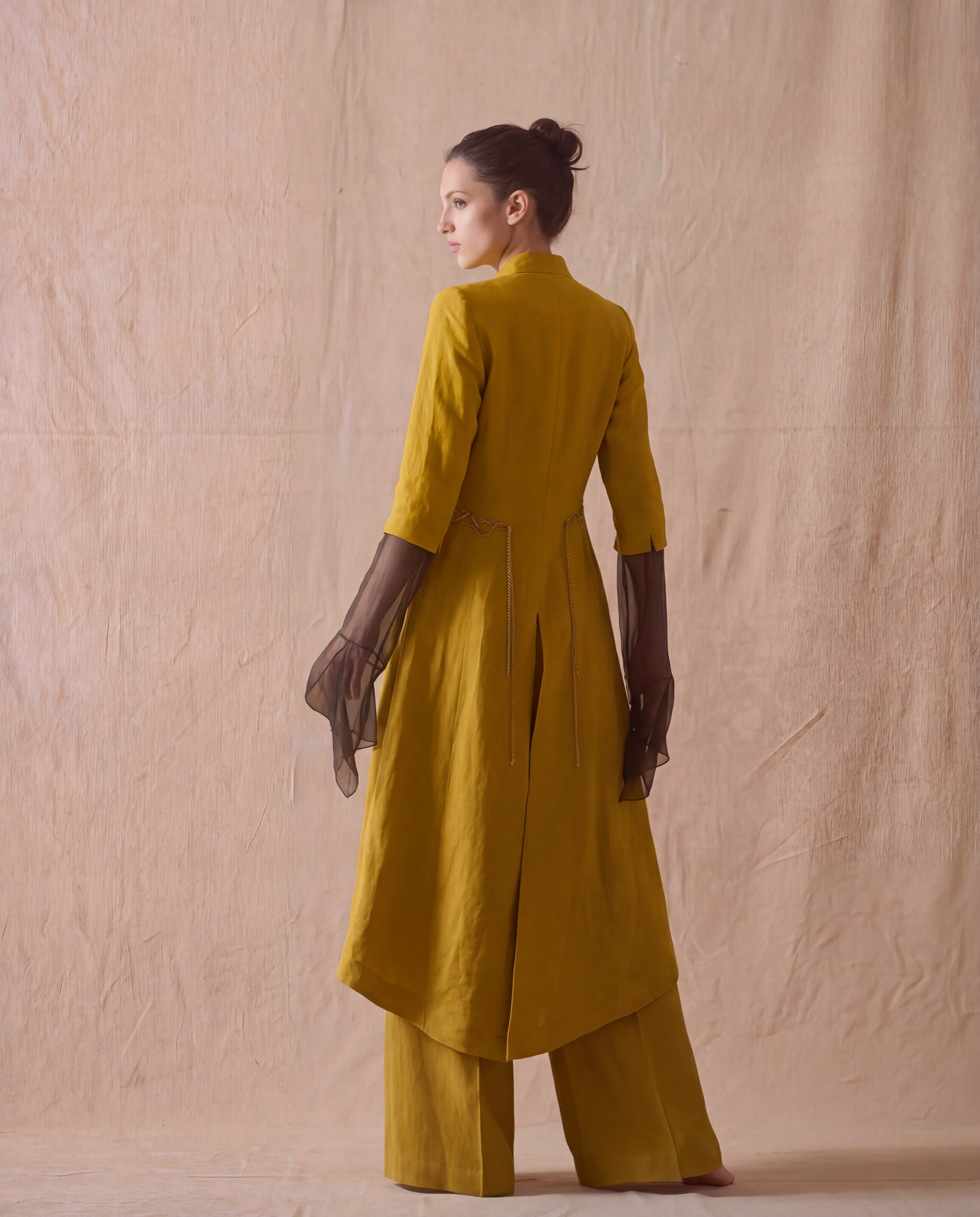 Ginebra Birdie Coat in Rustic Silk - Arbequina Olive