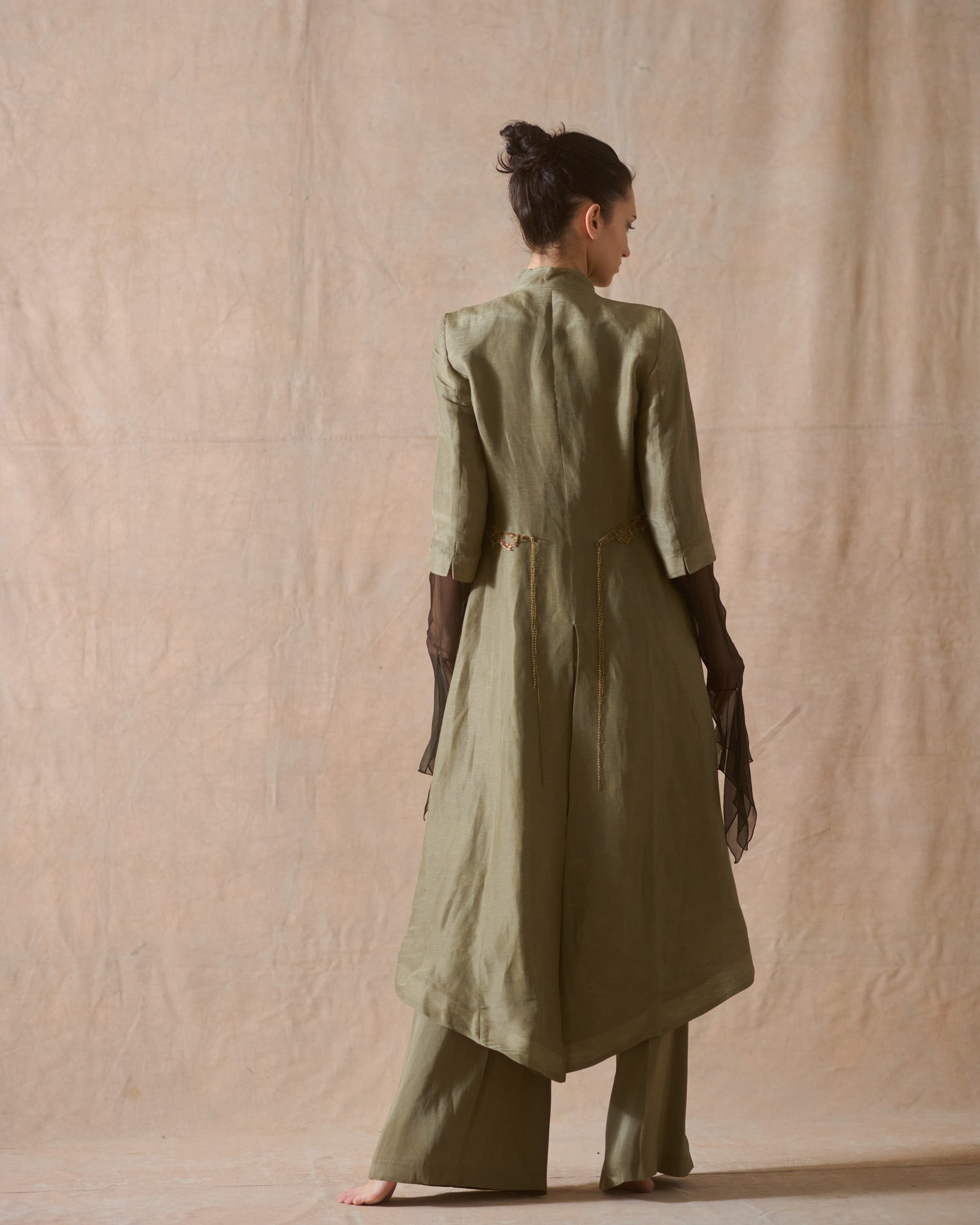 Abrigo Ginebra Birdie de seda rústica - Army