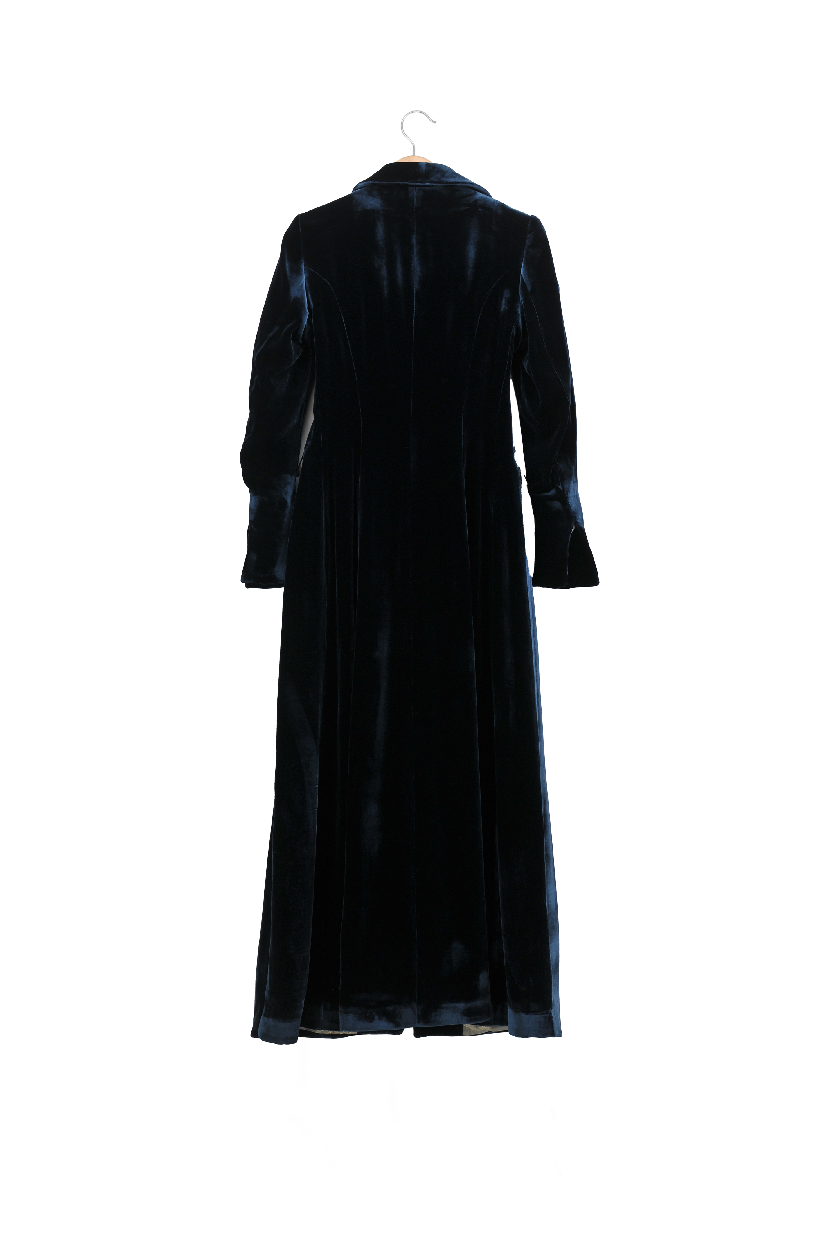 Silk Velvet Classic Coat - Night Blue