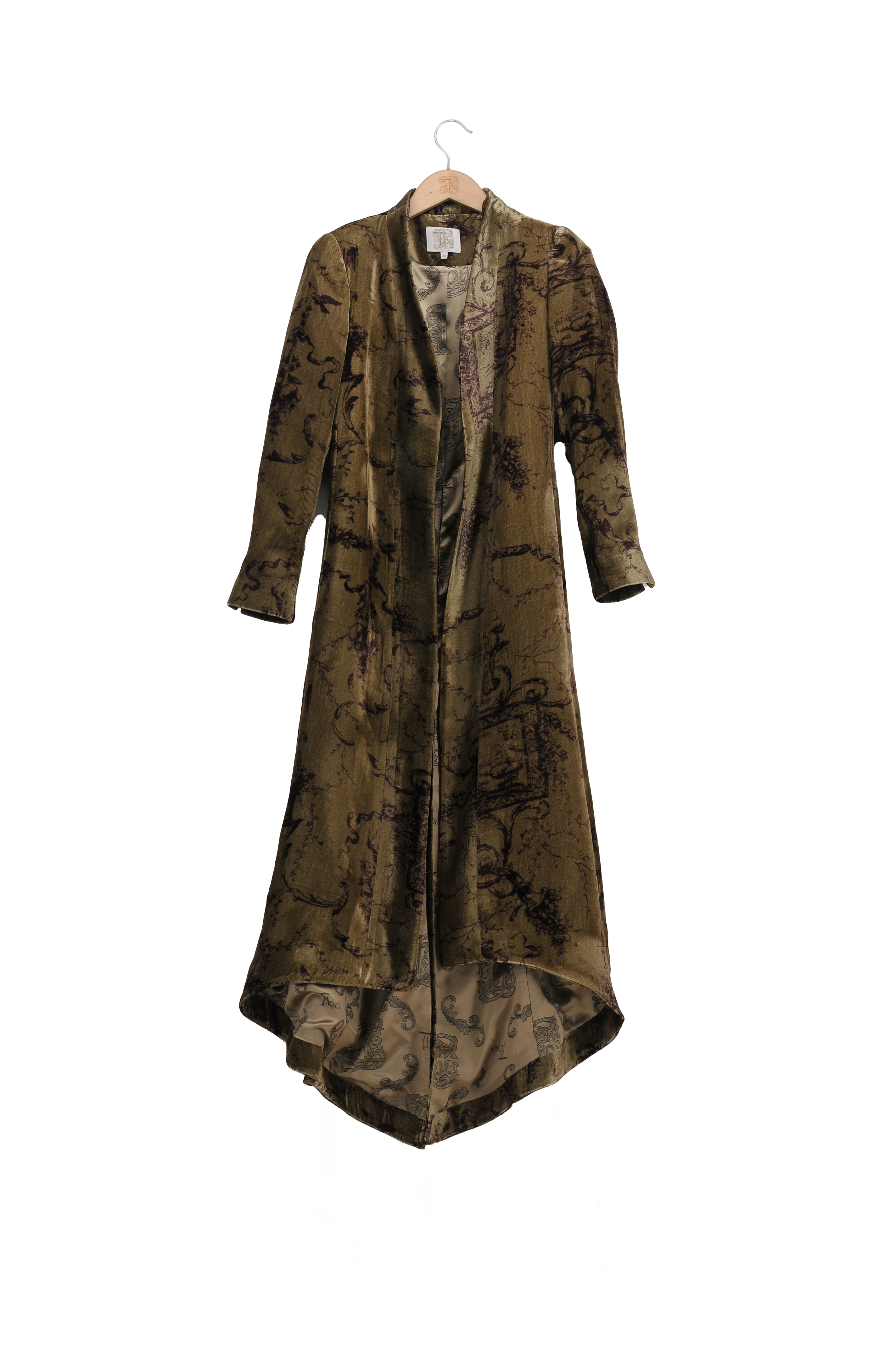 Abrigo Ginebra en Terciopelo de Seda - Print Mocca