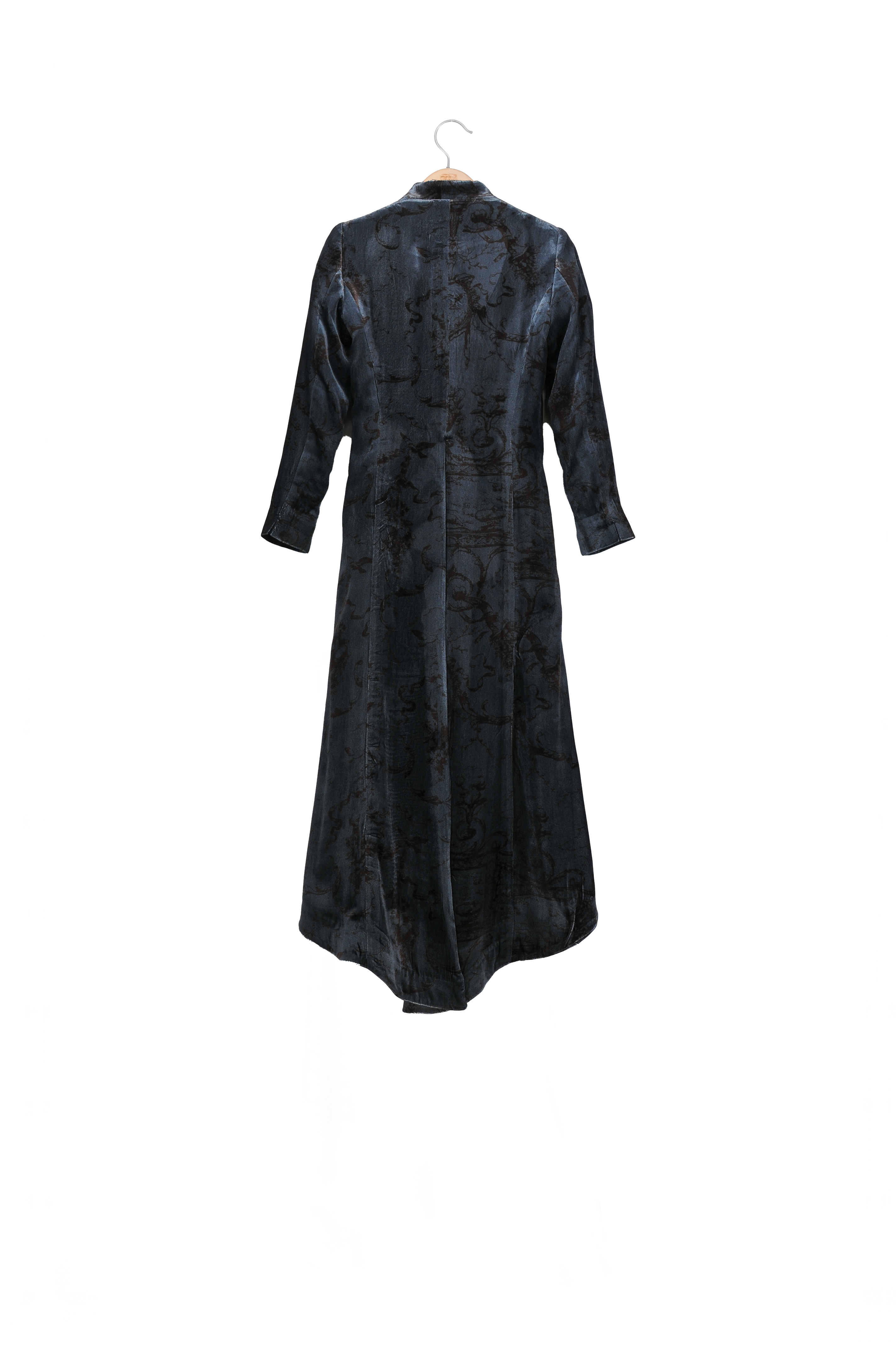 Silk Velvet Ginebra Coat - Print Blue