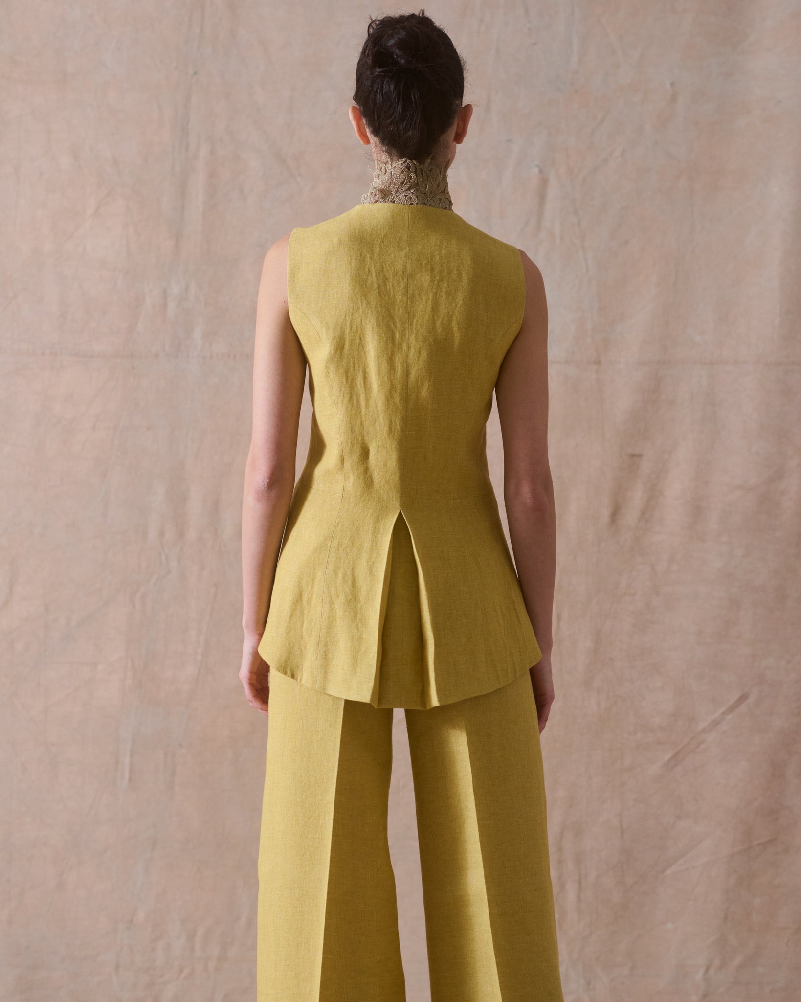 Pantalones Maxi de lino - Limón