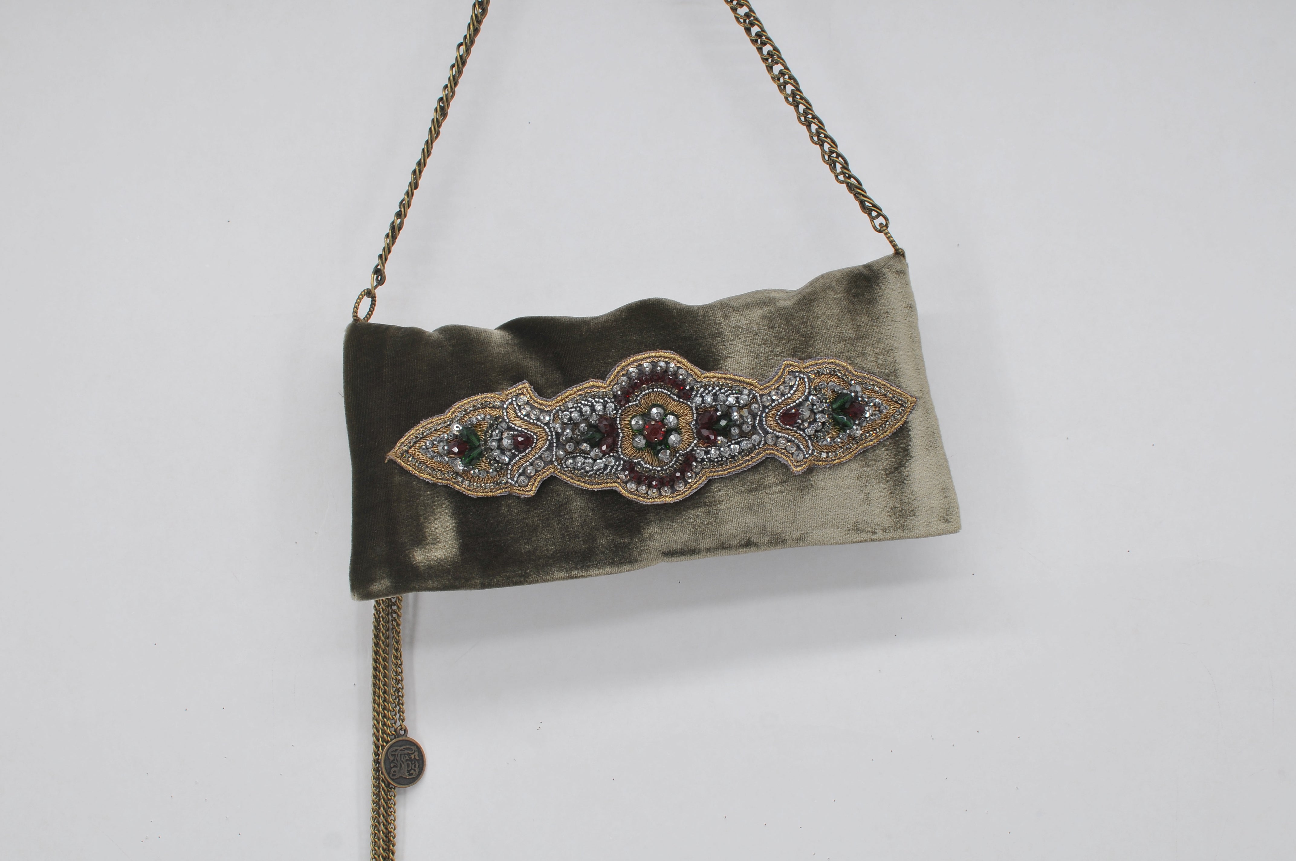 Silk Velvet Queen Tzar Bag - Green