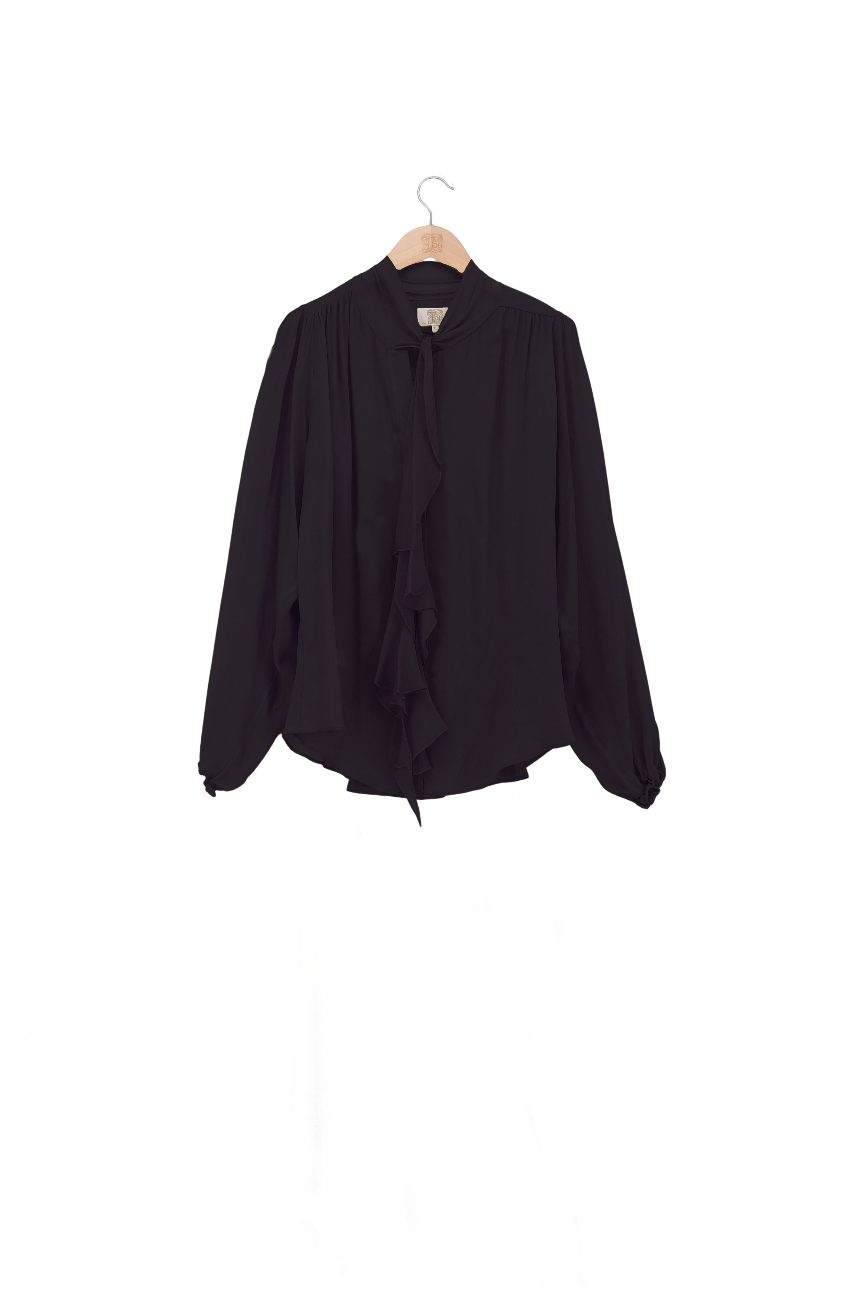 Fine Crepe Pienza Blouse - Black