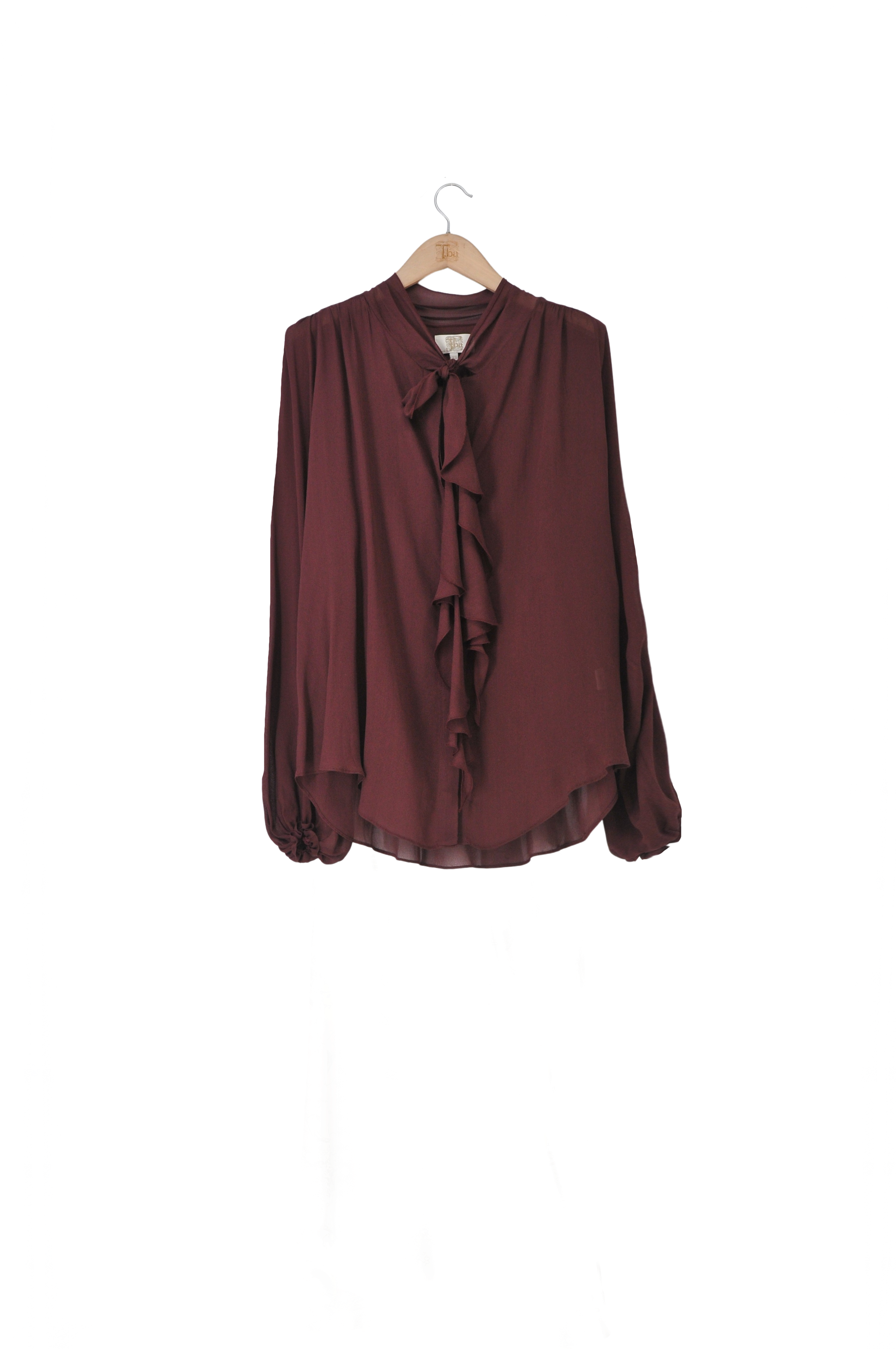Crepe Pienza Blouse - Burgundy