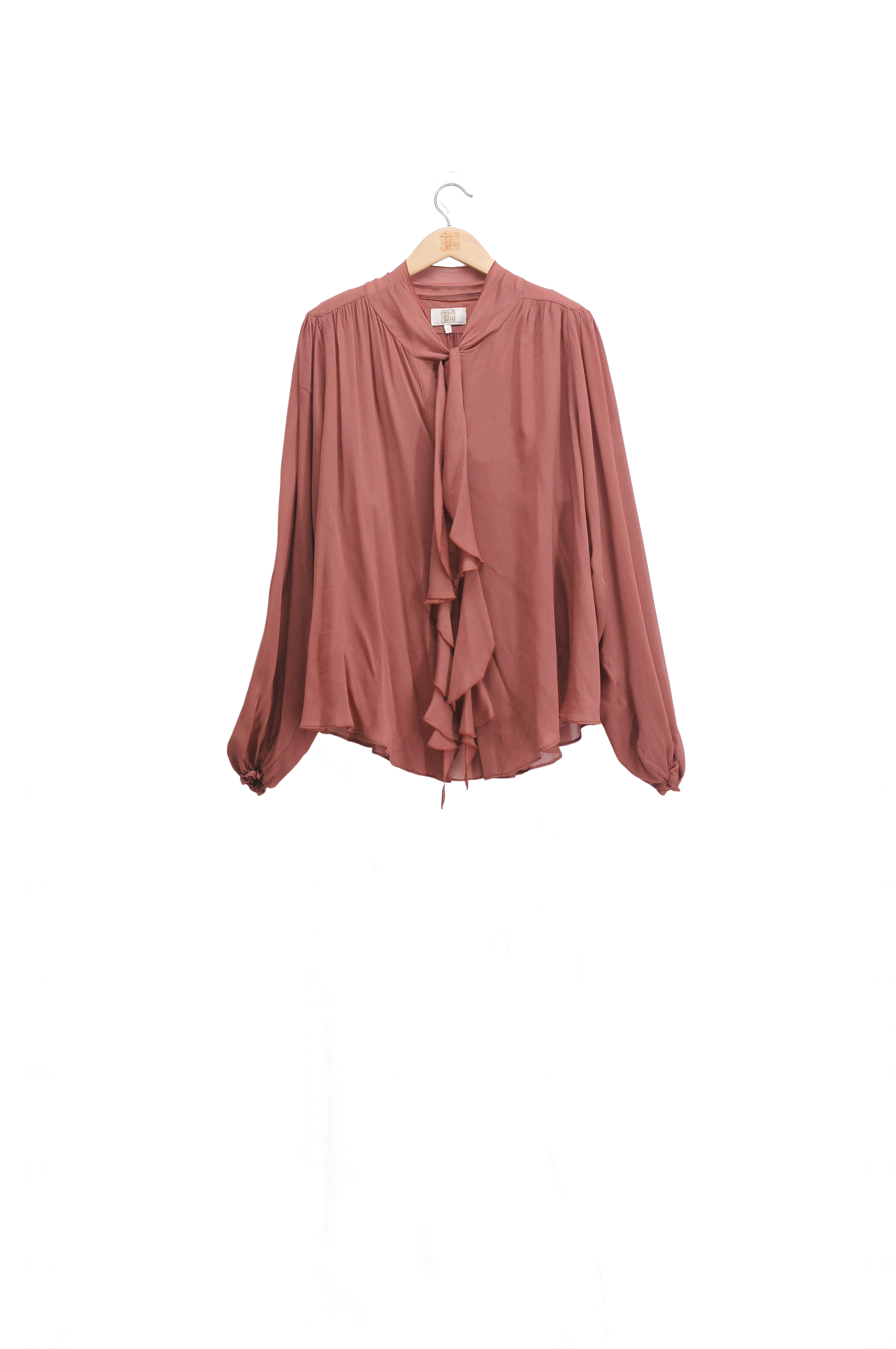 Fine Crepe Pienza Blouse - Brick
