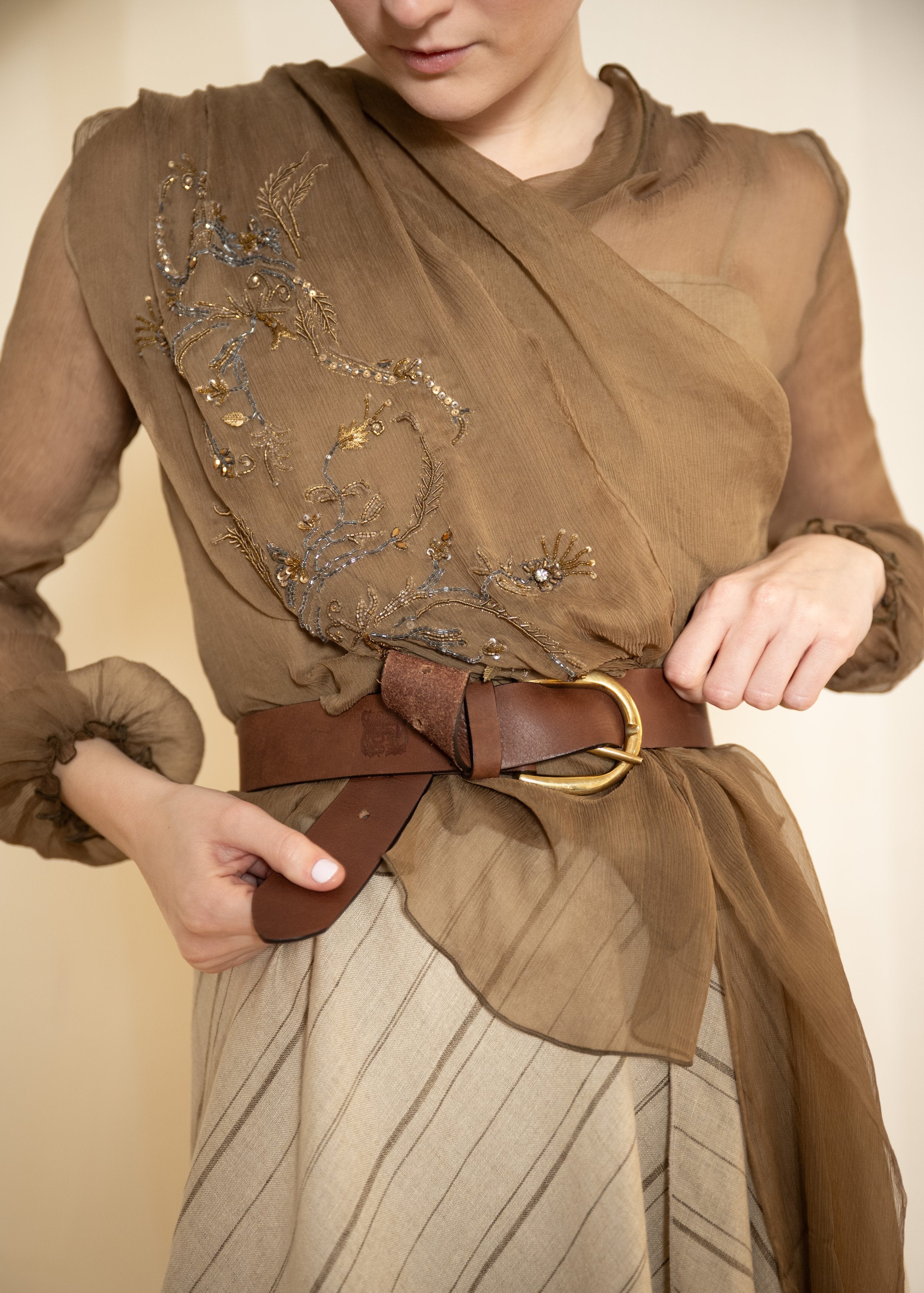 Camisa Toscana de gasa - Toffee