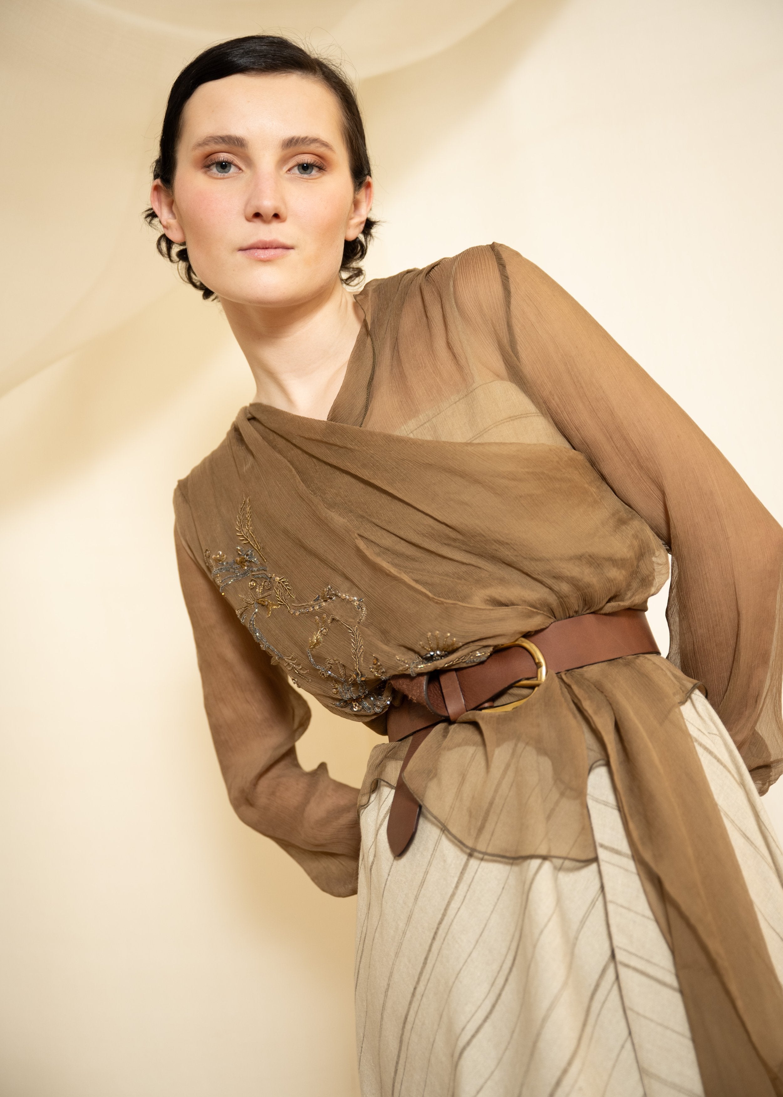 Camisa Toscana de gasa - Toffee