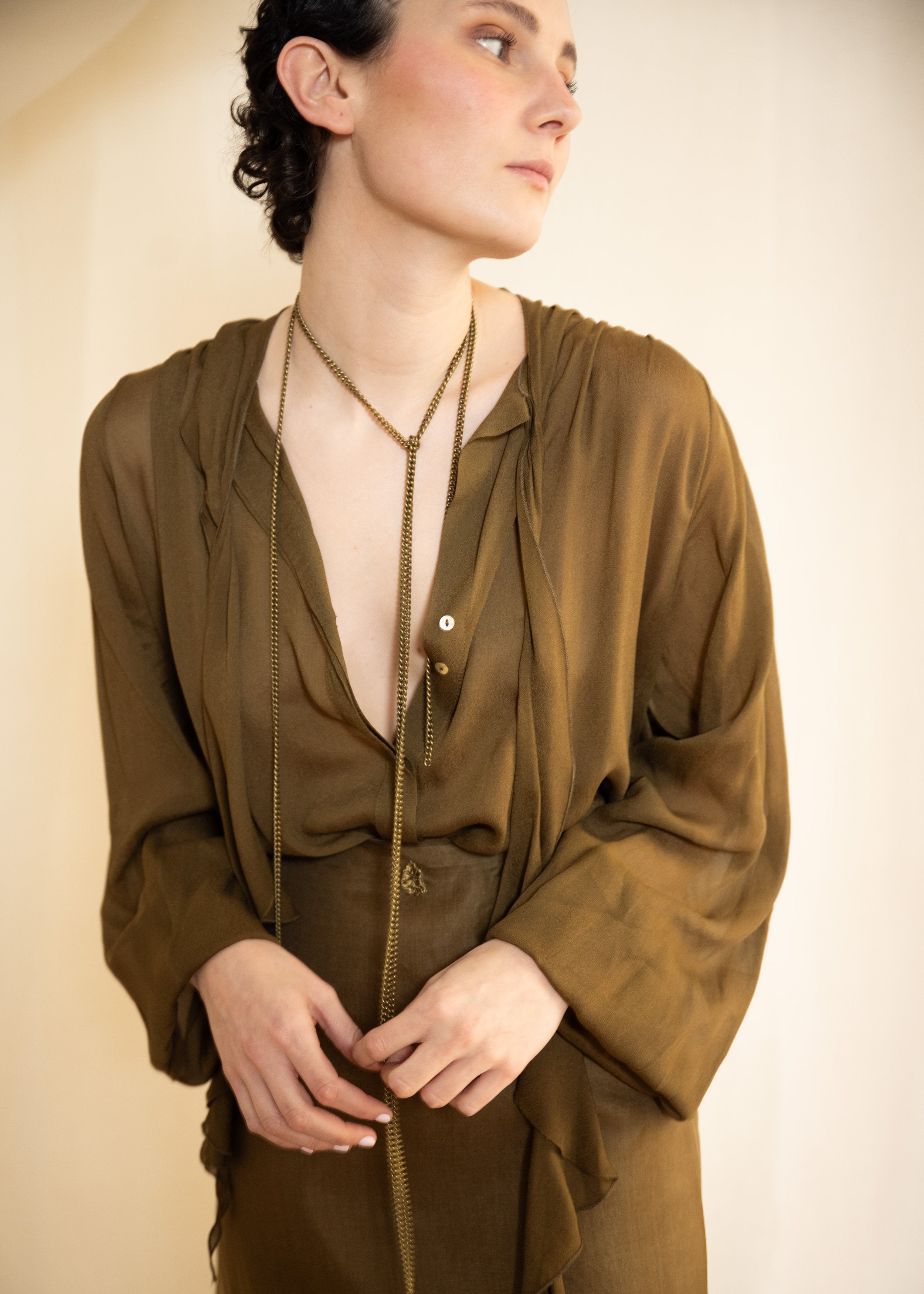 Blusa Pienza Crespón - Hunting Green