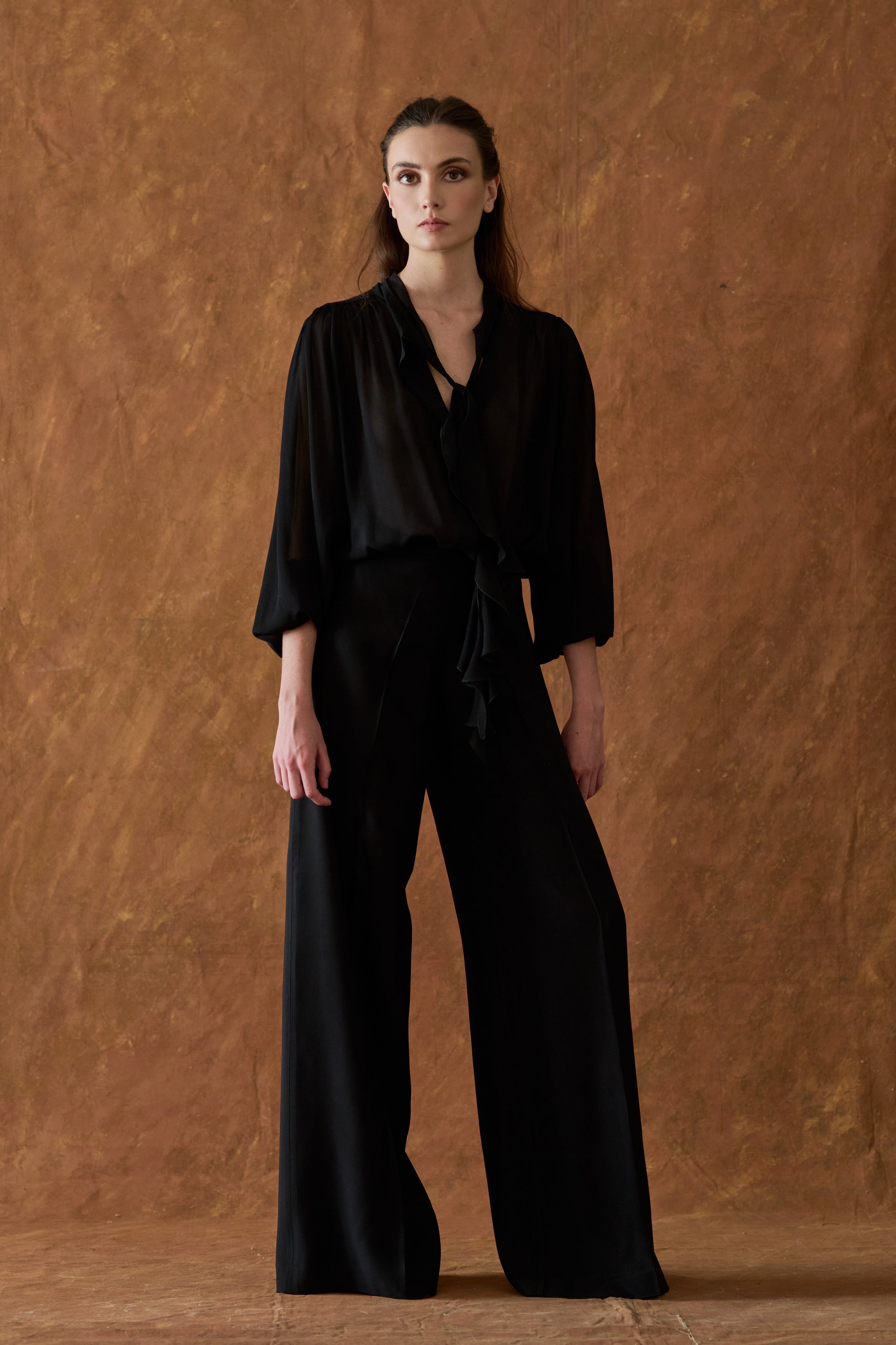 Blusa Pienza en Crespón - Negro