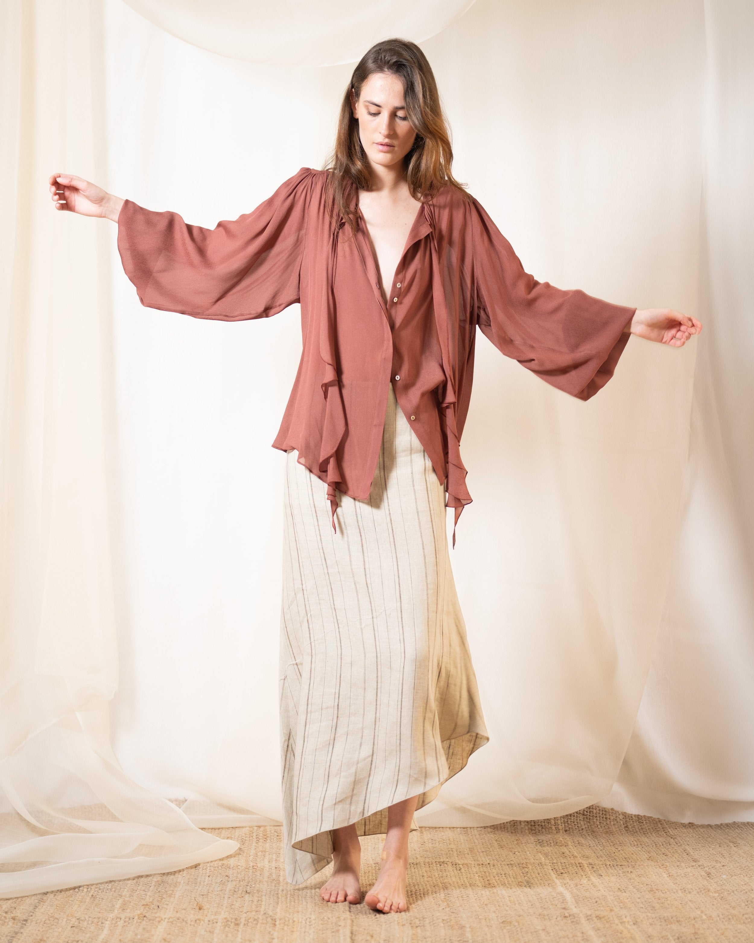 Blusa Pienza en Crespón - Brick