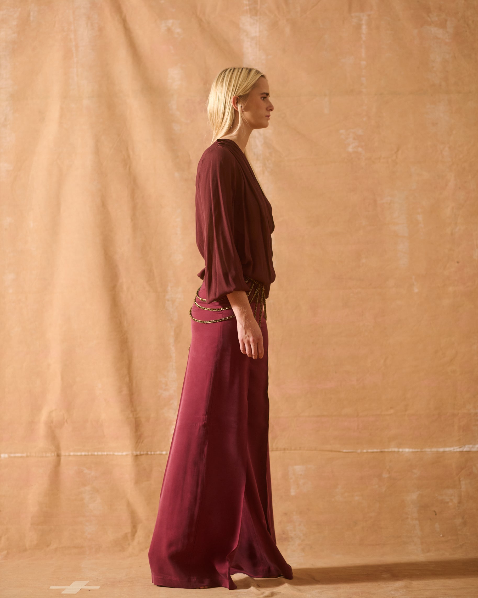 Blusa Toscana en Crespón - Burgundy