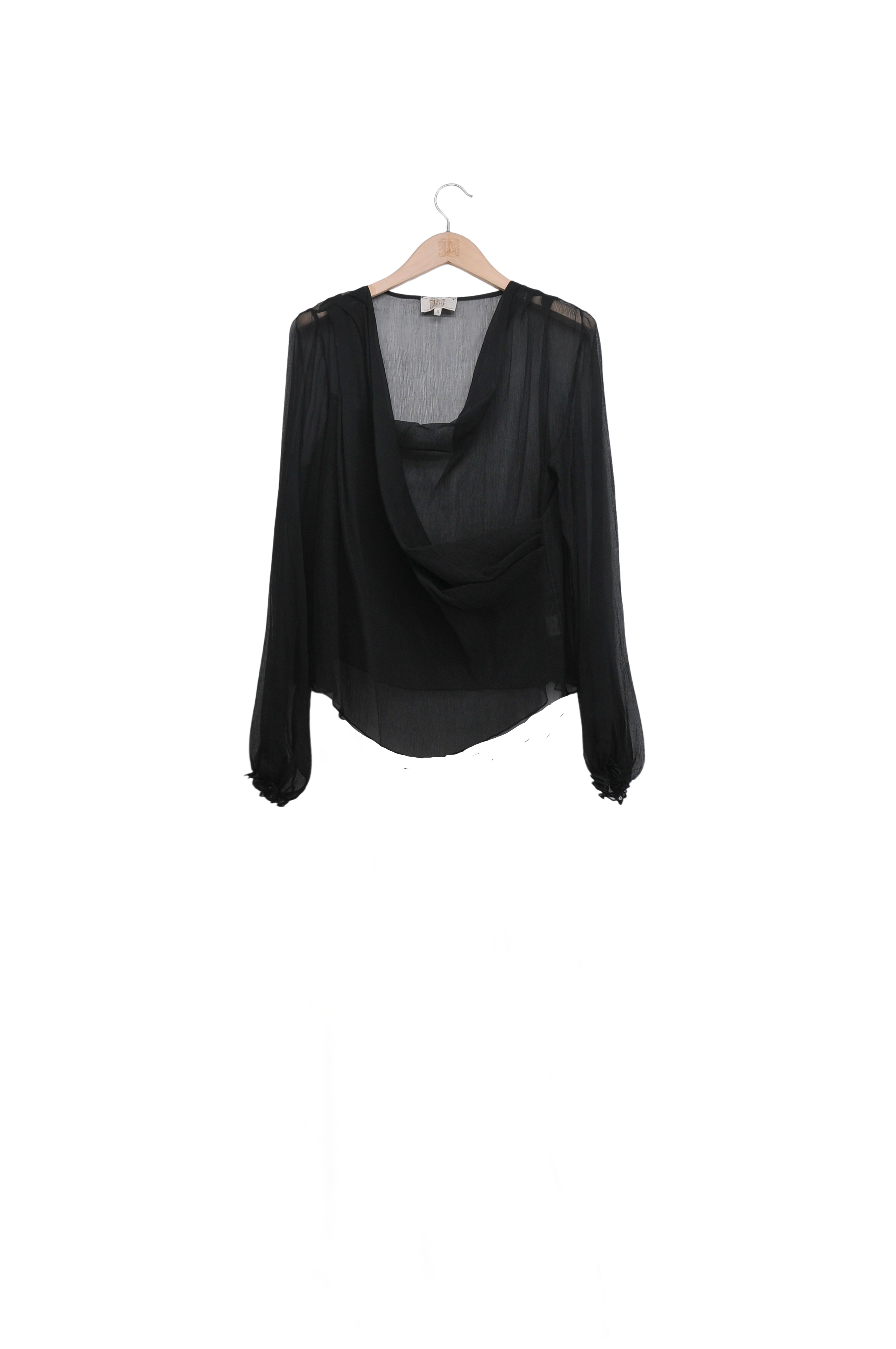 Fine Crepe Toscana Blouse - Black