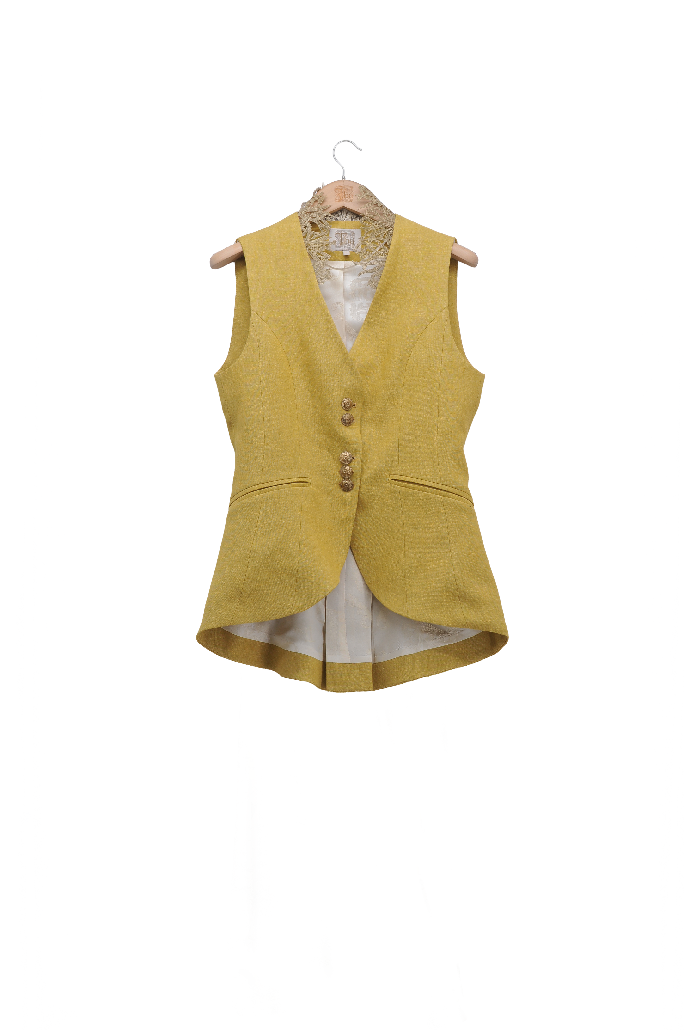 Chaleco Noor en Lino - Limón