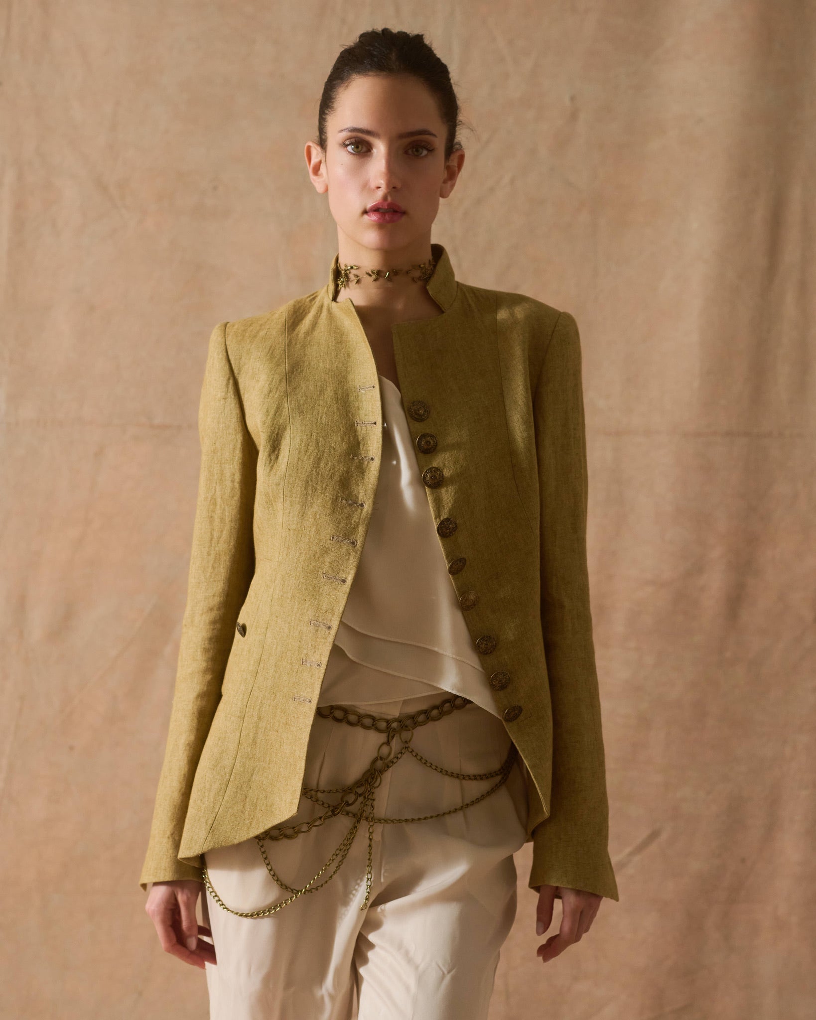 Chaqueta Baltea de Lino - Arena