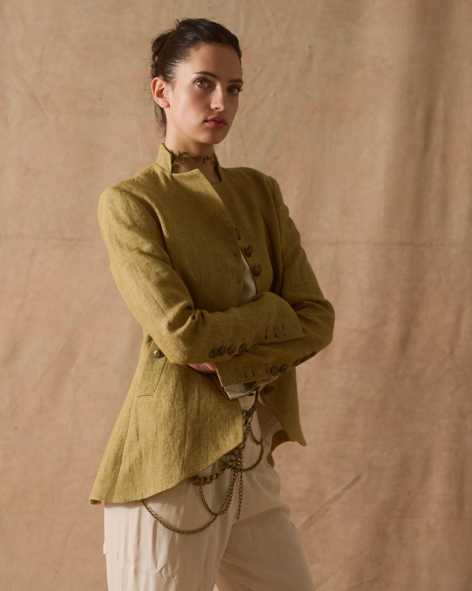 Chaqueta Baltea de Lino - Arena